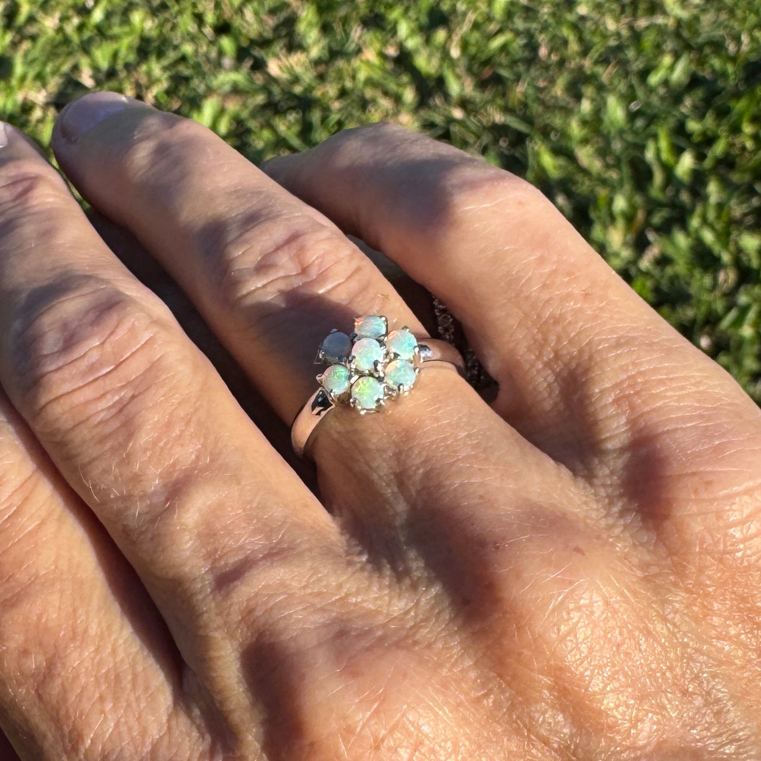 Lightning Ridge Crystal Opal Ring ~ 'Shipsterns Bloom' | 925 Sterling Silver | Solid Australian Opal
