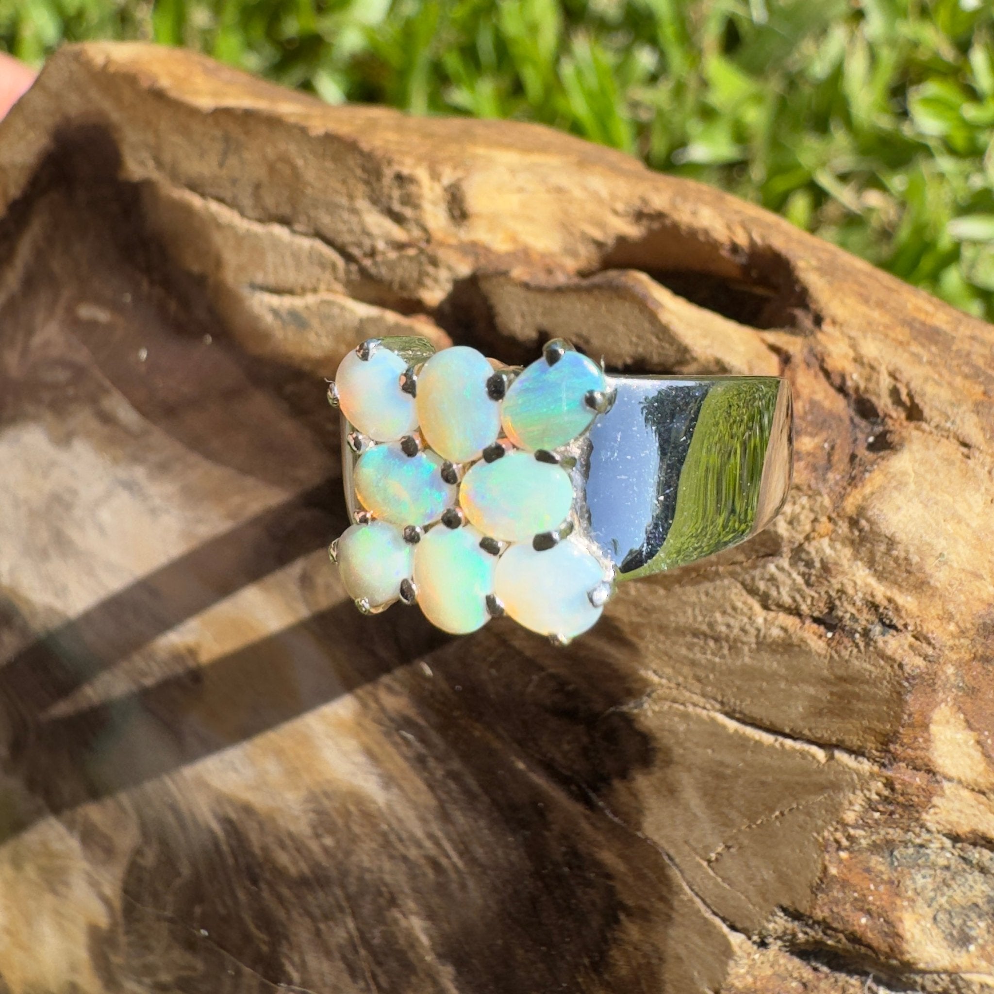 Lightning Ridge Fine Spark – Solid Lightning Ridge Opal 925 Sterling Silver Ring