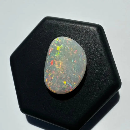 Iridescent Lightning Ridge Opal gemstone, 2.4 carats, solid hand-cut specifics