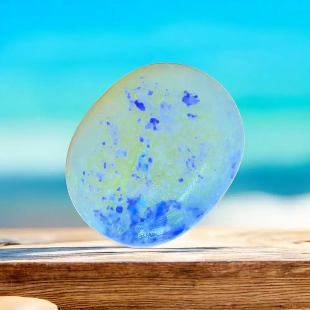Polished blue-spotted Lightning Ridge Opal 3.5carat solid hand-cut gemstone image