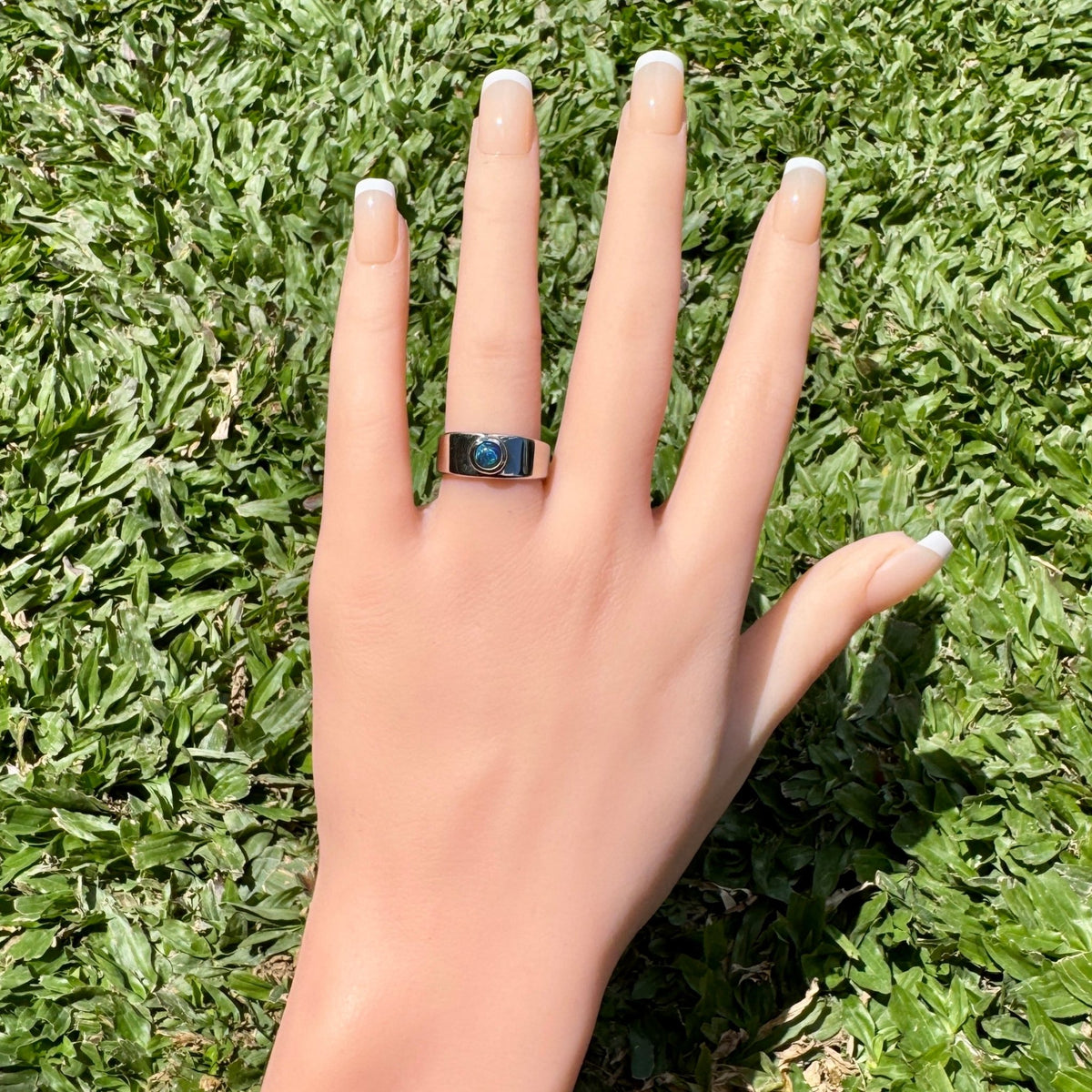 Lightning Ridge Opal Ring ~'Bass Straight Midnight' | 925 Sterling Silver | Solid Australian Opal