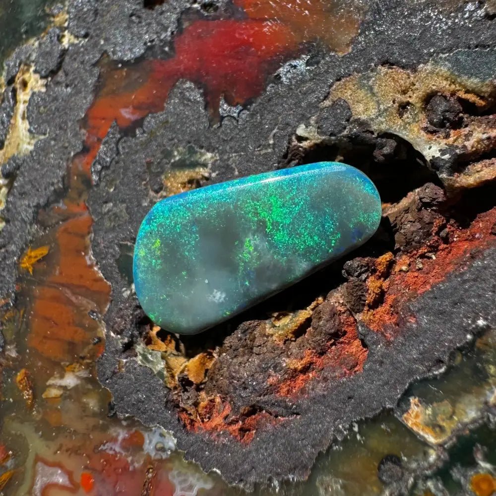 Lightning Ridge Semi Black Opal 1.9 carat Solid Hand - Cut