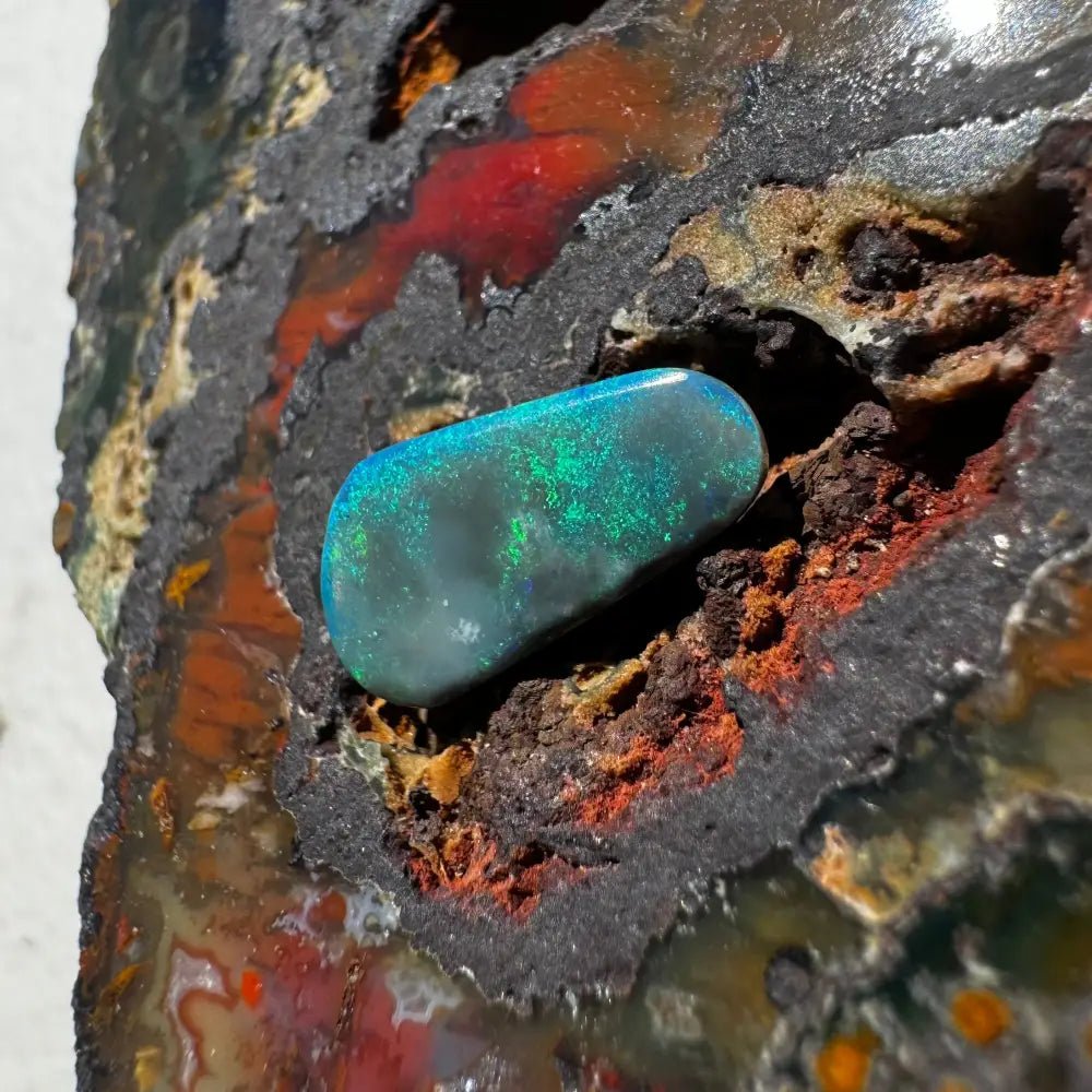 Lightning Ridge Semi Black Opal 1.9 carat Solid Hand - Cut