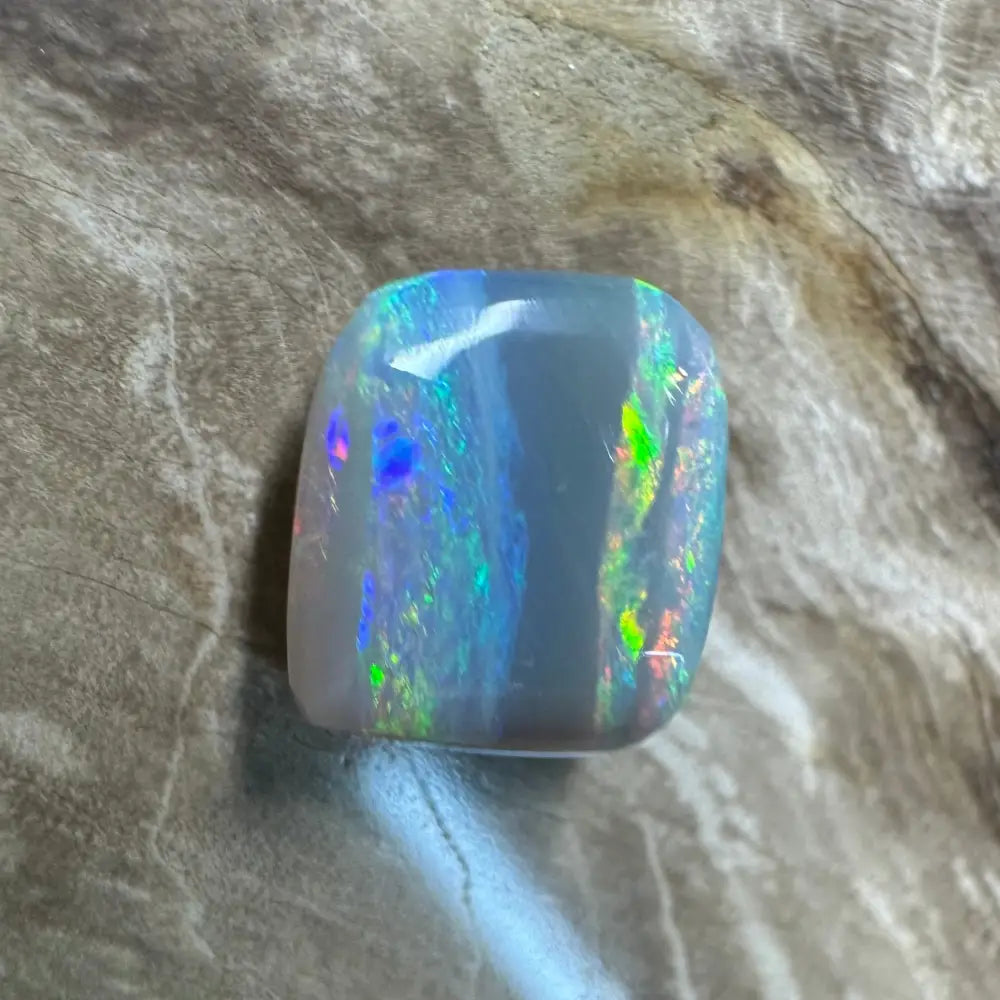 Iridescent Lightning Ridge Semi Black Opal 3.5 carat solid hand-cut gemstone