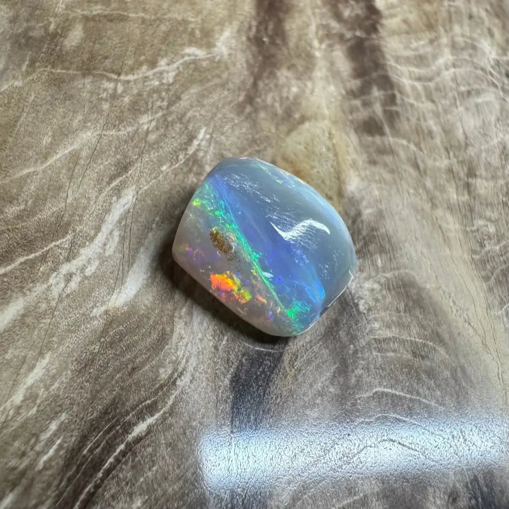 Iridescent Lightning Ridge Semi Black Opal 3.5 Carat Solid Hand-Cut gemstone