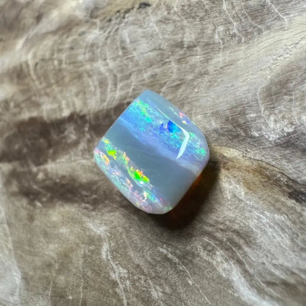 Iridescent Lightning Ridge Semi Black Opal 3.5 Carat Solid Hand-Cut gemstone image