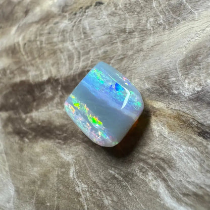 Iridescent Lightning Ridge Semi Black Opal 3.5 Carat Solid Hand-Cut gemstone image