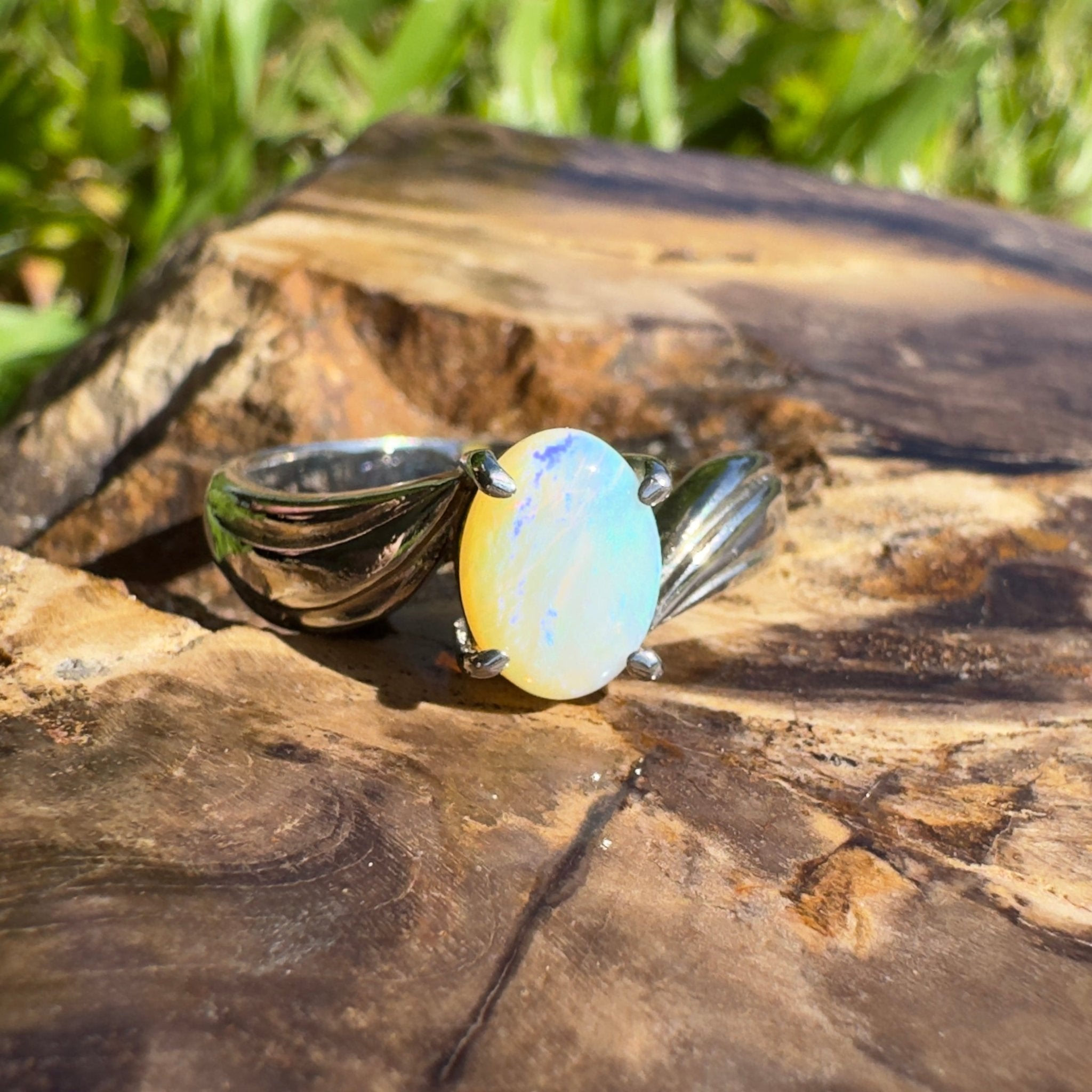 Lightning Ridge Whisper – Solid Lightning Ridge Opal 925 Sterling Silver Ring