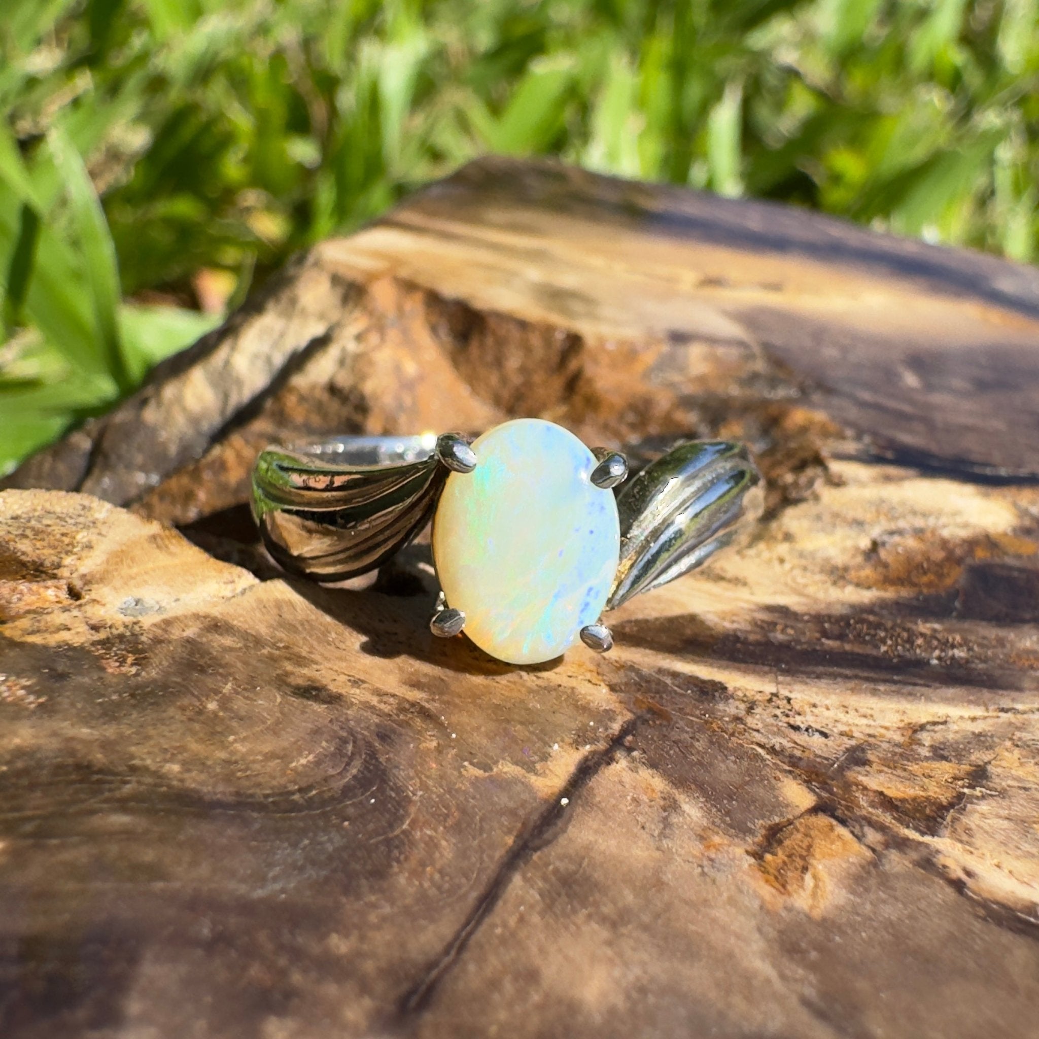 Lightning Ridge Whisper – Solid Lightning Ridge Opal 925 Sterling Silver Ring