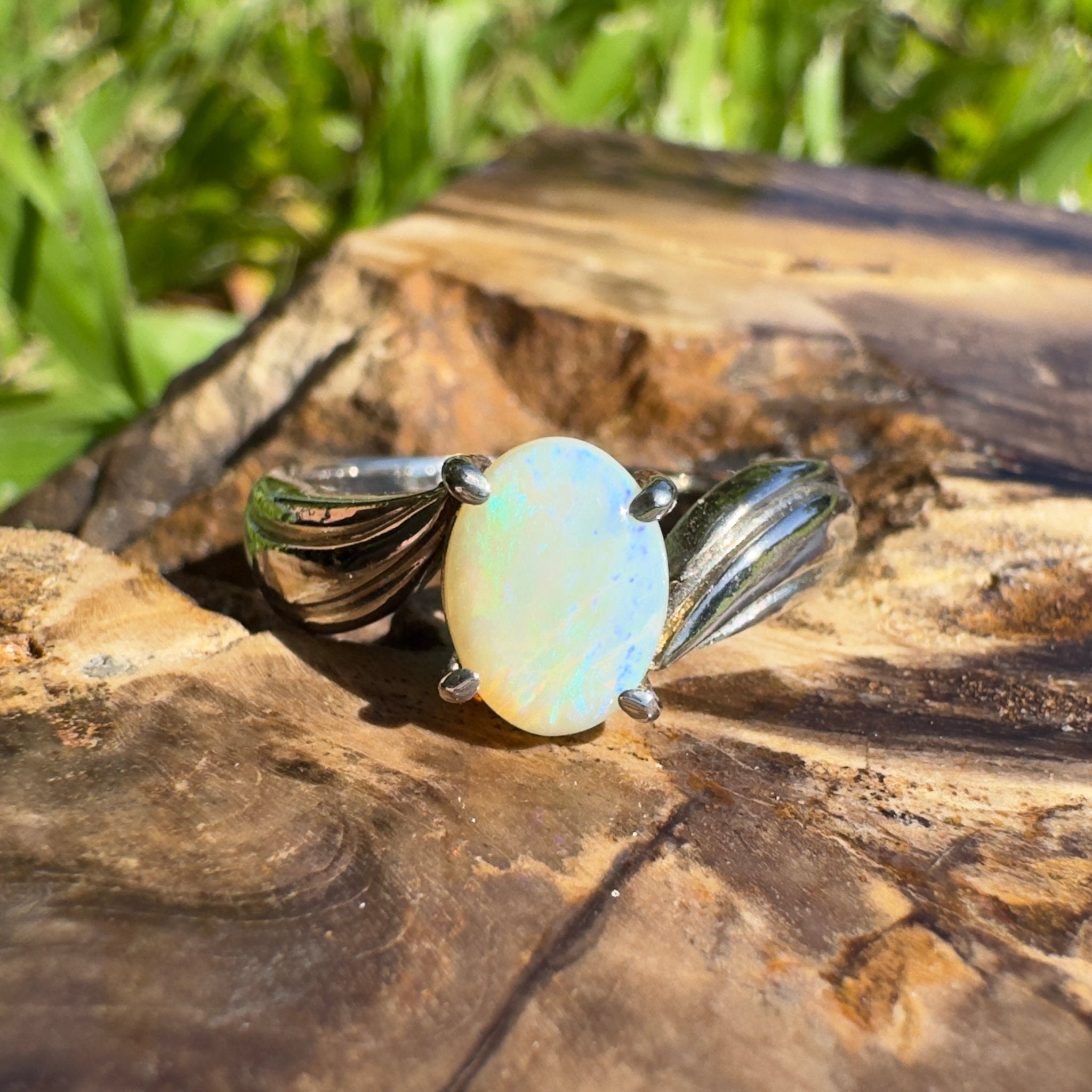 Lightning Ridge Whisper – Solid Lightning Ridge Opal 925 Sterling Silver Ring