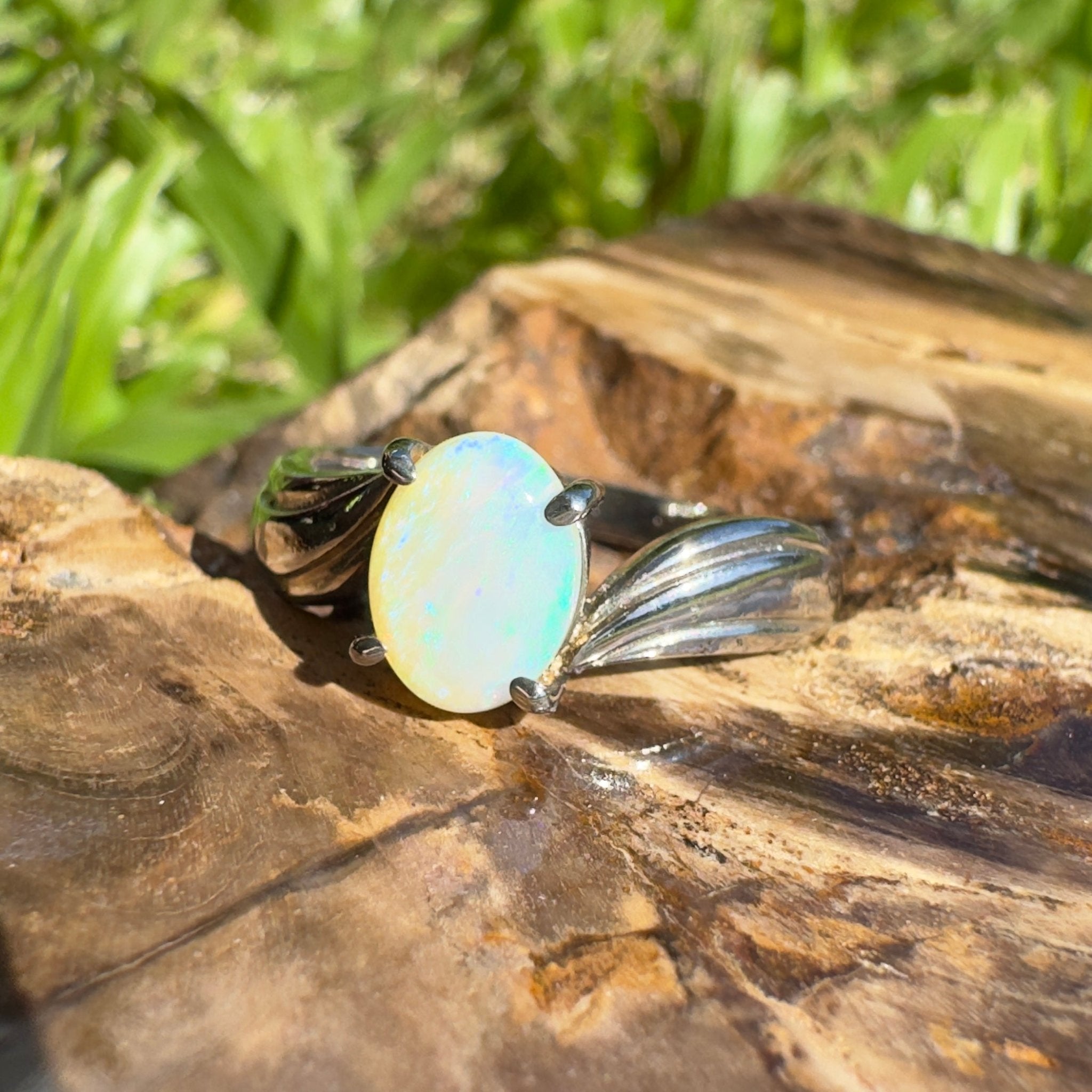 Lightning Ridge Whisper – Solid Lightning Ridge Opal 925 Sterling Silver Ring
