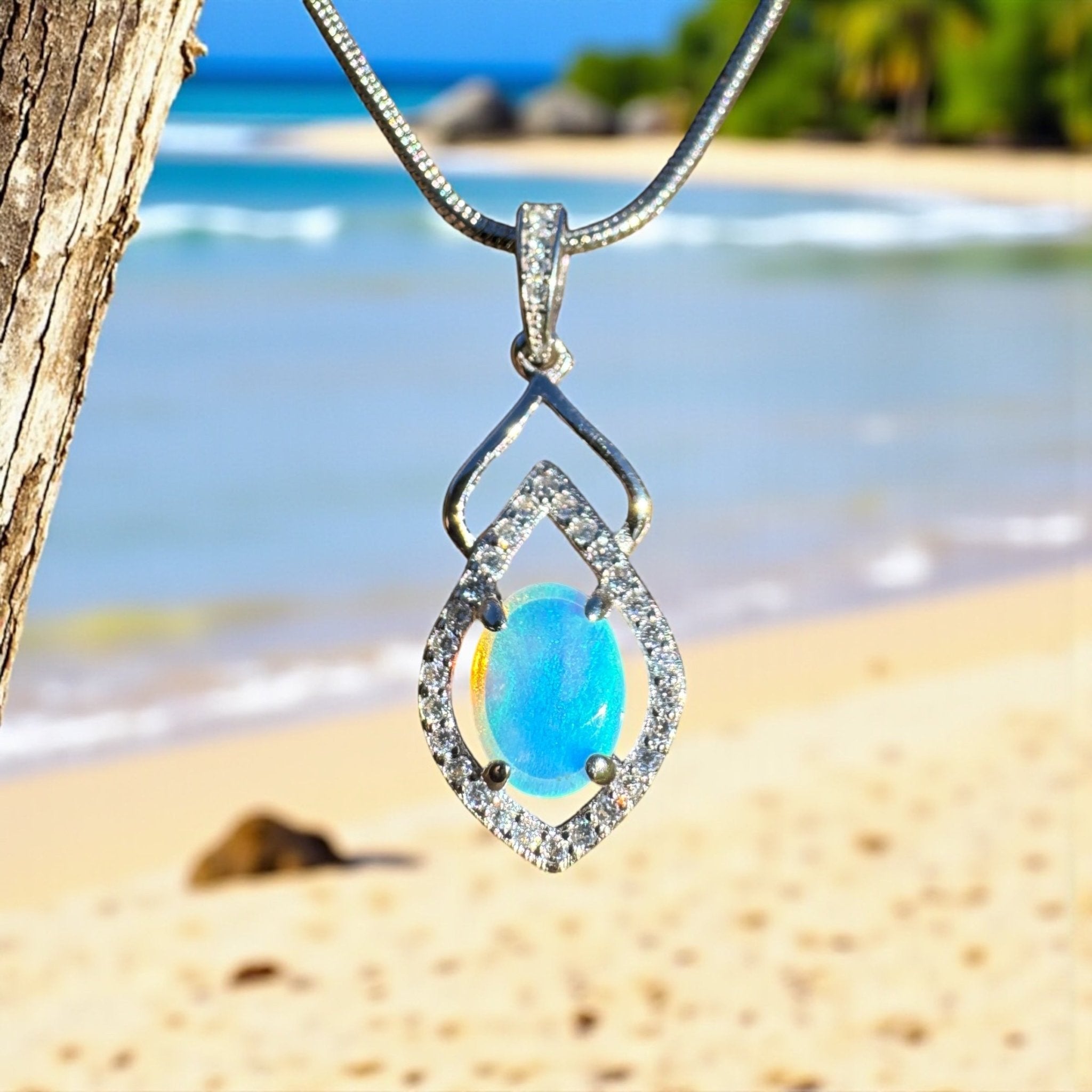 Magnetic Drift ~ 1ct Lightning Ridge Opal 925 Silver Pendant