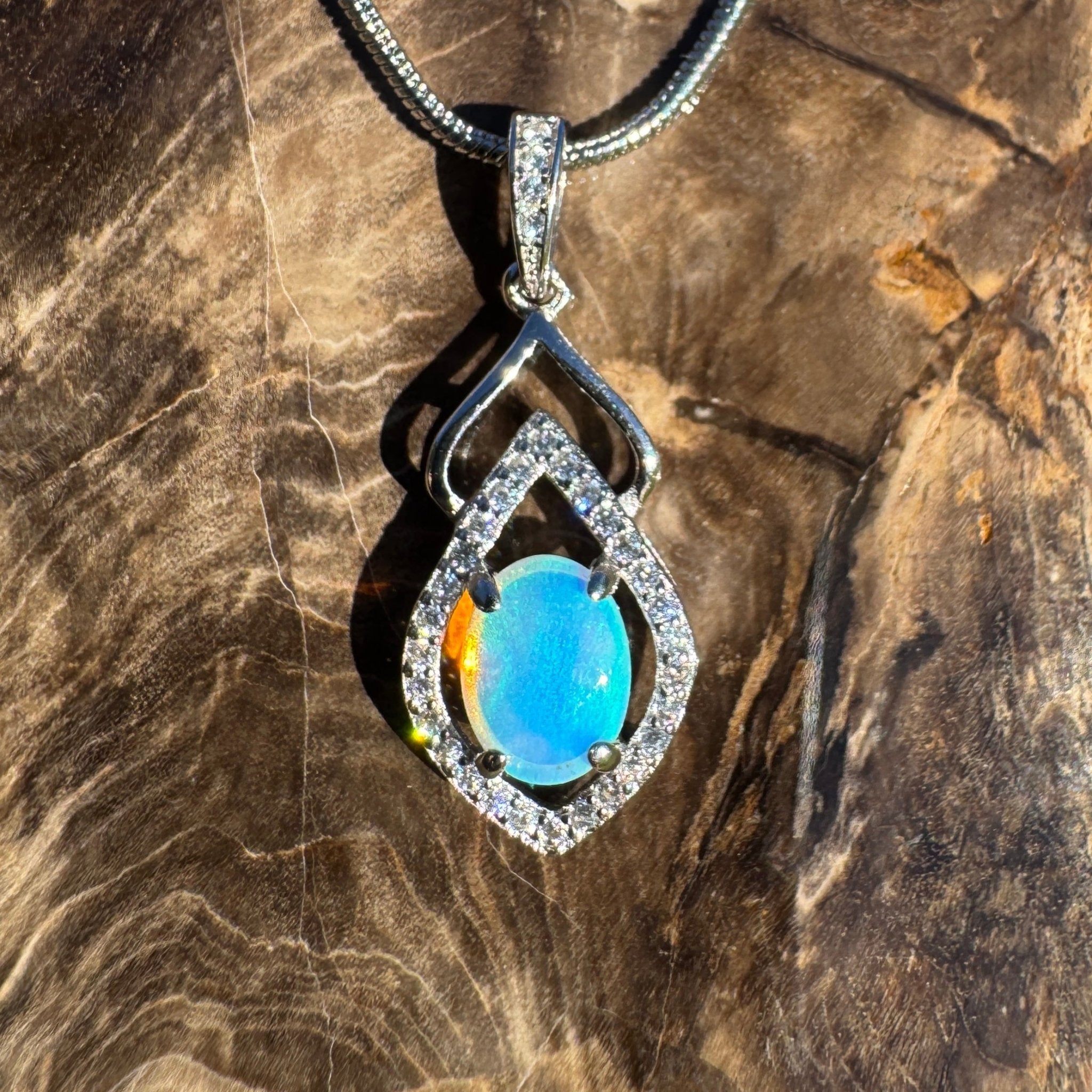 Magnetic Drift ~ 1ct Lightning Ridge Opal 925 Silver Pendant