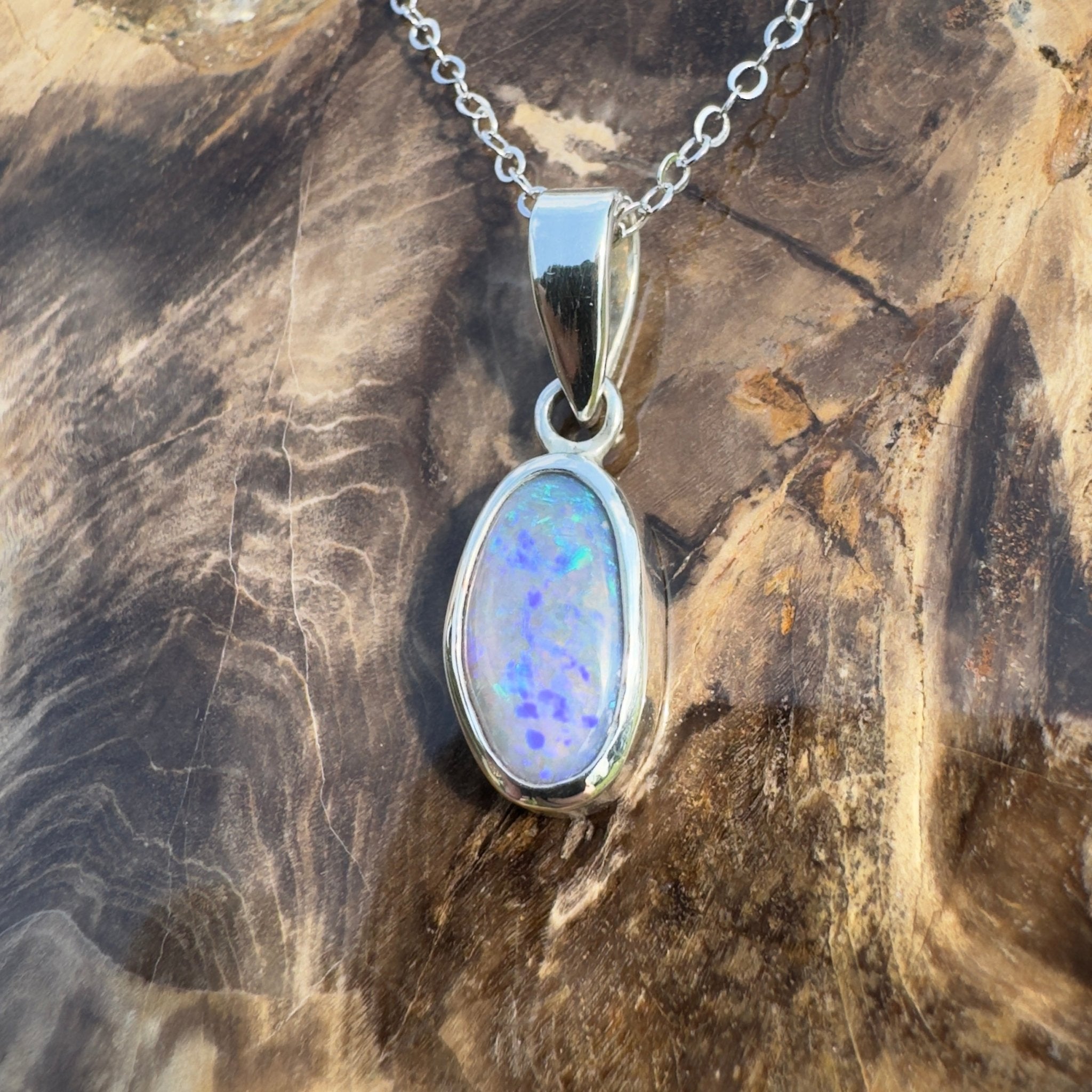 Magnetic Island LIfe ~ 2.8ct Lightning Ridge Opal 925 Silver Pendant
