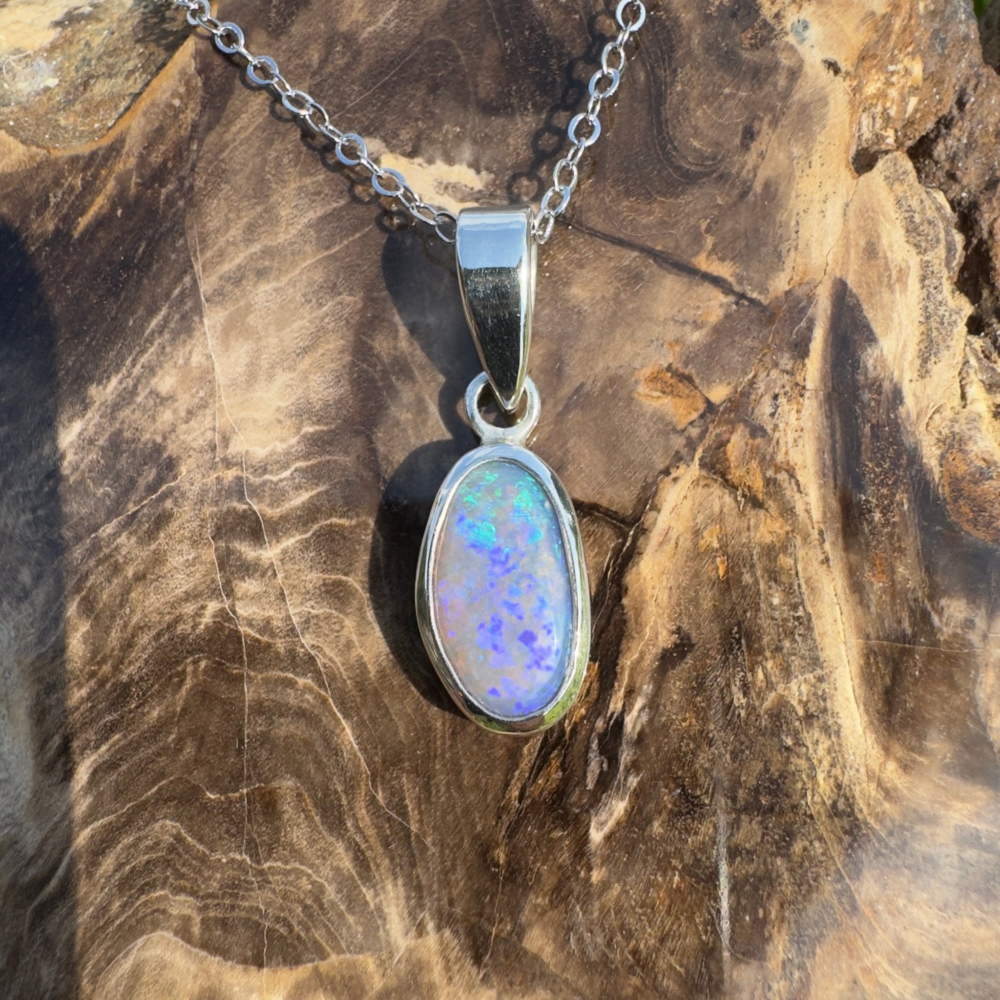 Magnetic Island LIfe ~ 2.8ct Lightning Ridge Opal 925 Silver Pendant