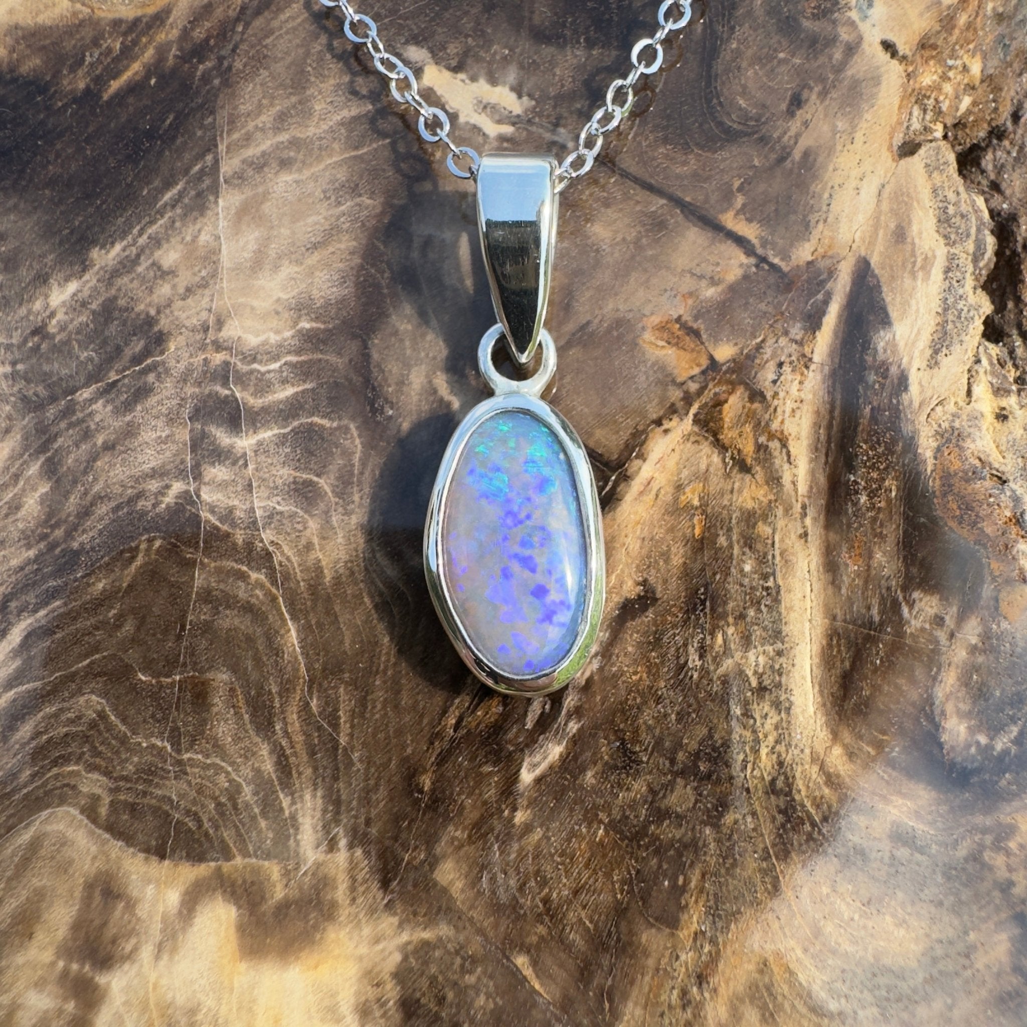 Magnetic Island LIfe ~ 2.8ct Lightning Ridge Opal 925 Silver Pendant