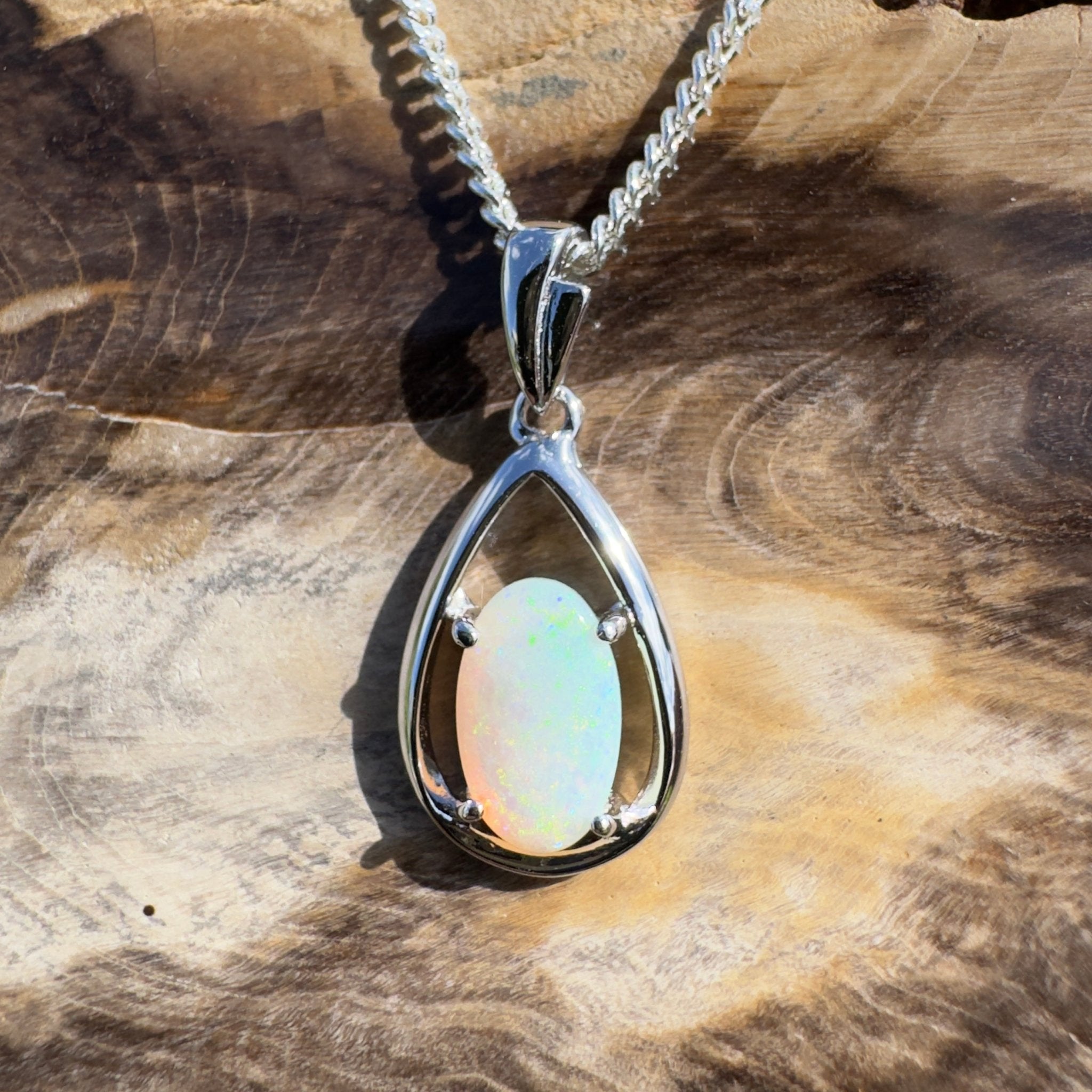 Meadowbank Glow ~ 2ct Lightning Ridge Opal 925 Silver Pendant