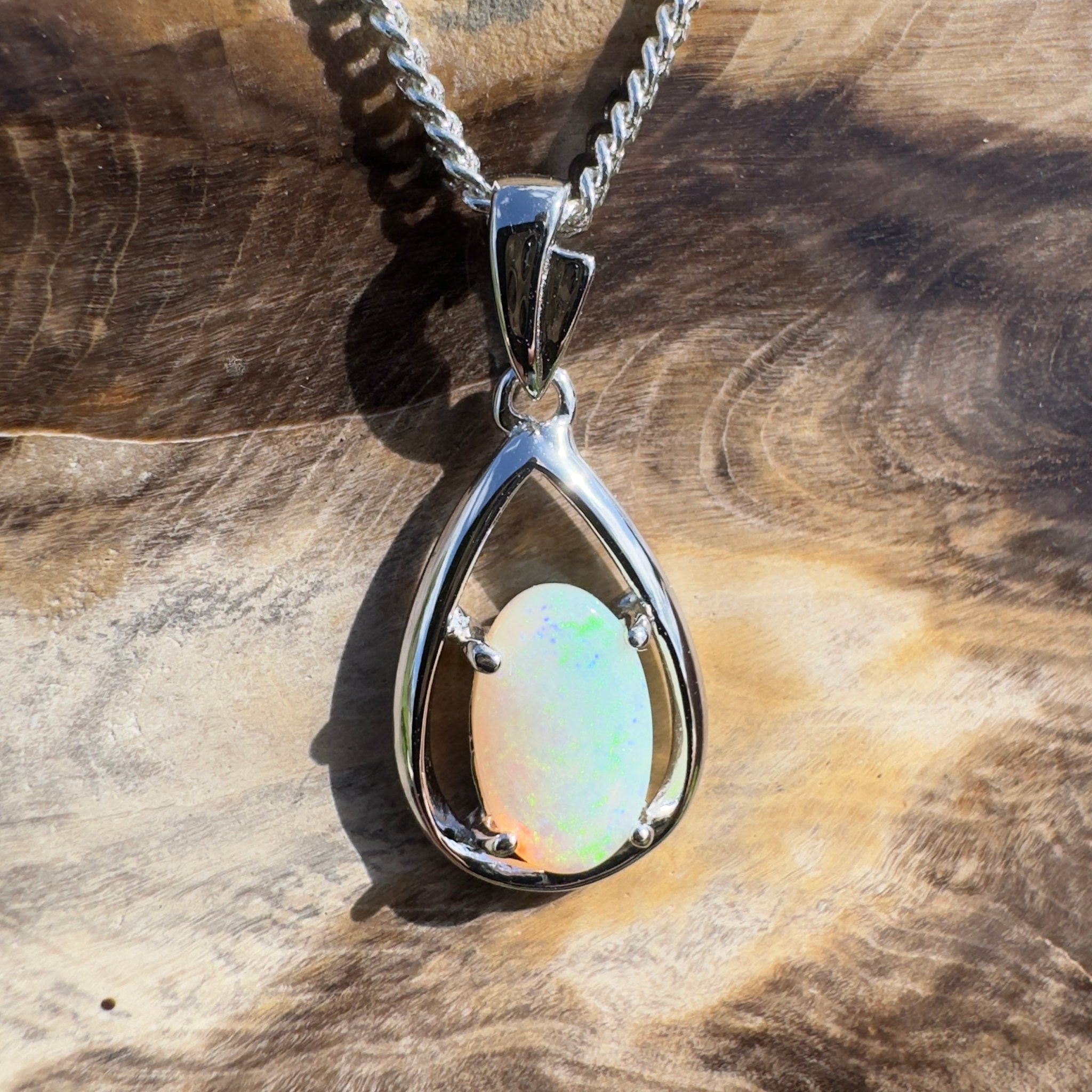 Meadowbank Glow ~ 2ct Lightning Ridge Opal 925 Silver Pendant