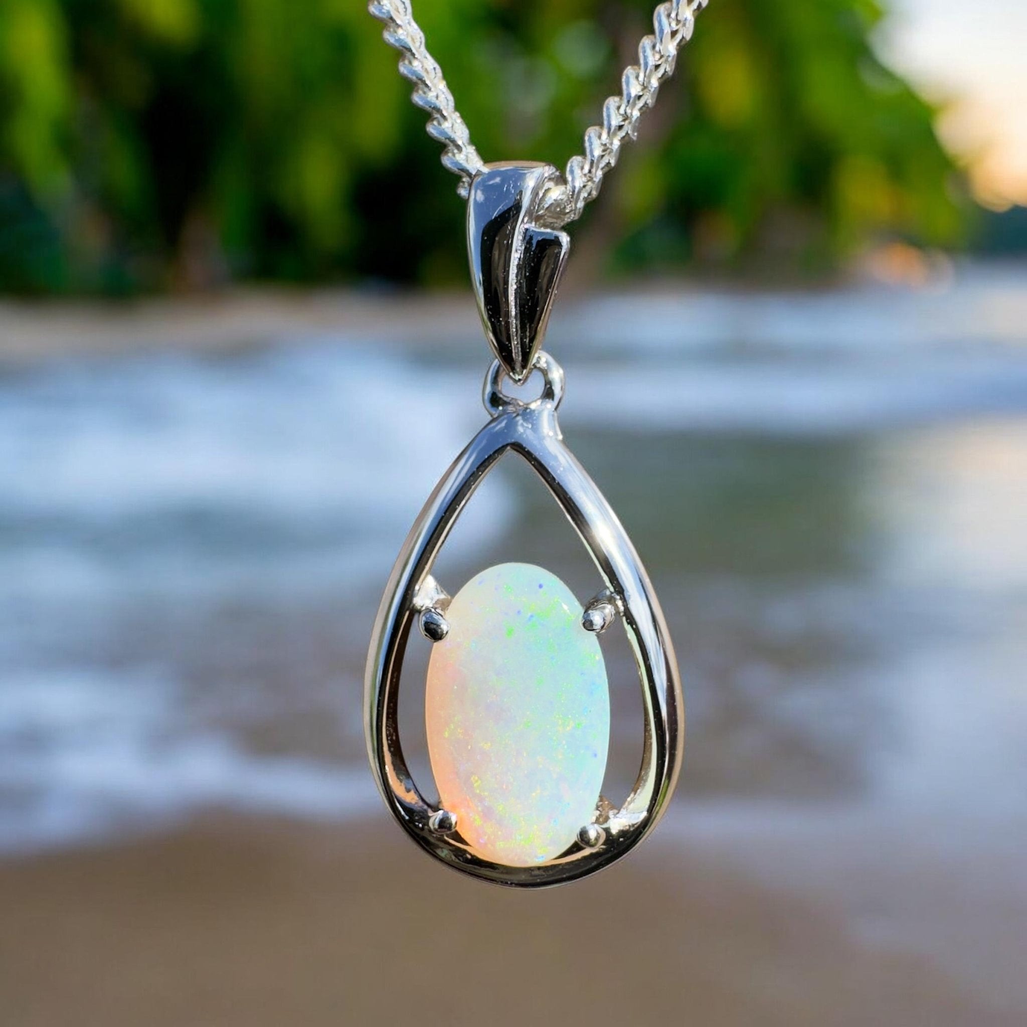 Meadowbank Glow ~ 2ct Lightning Ridge Opal 925 Silver Pendant