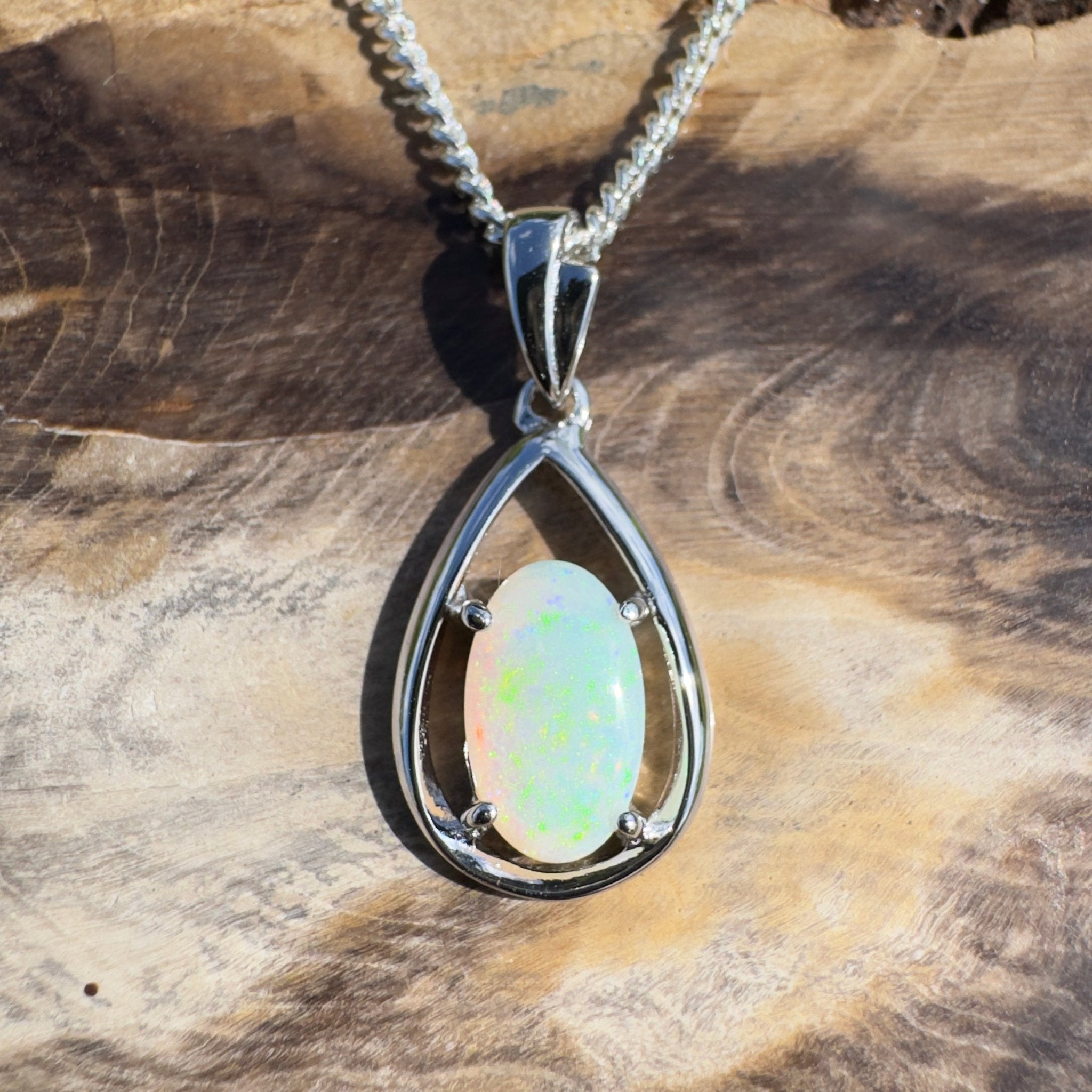 Meadowbank Glow ~ 2ct Lightning Ridge Opal 925 Silver Pendant