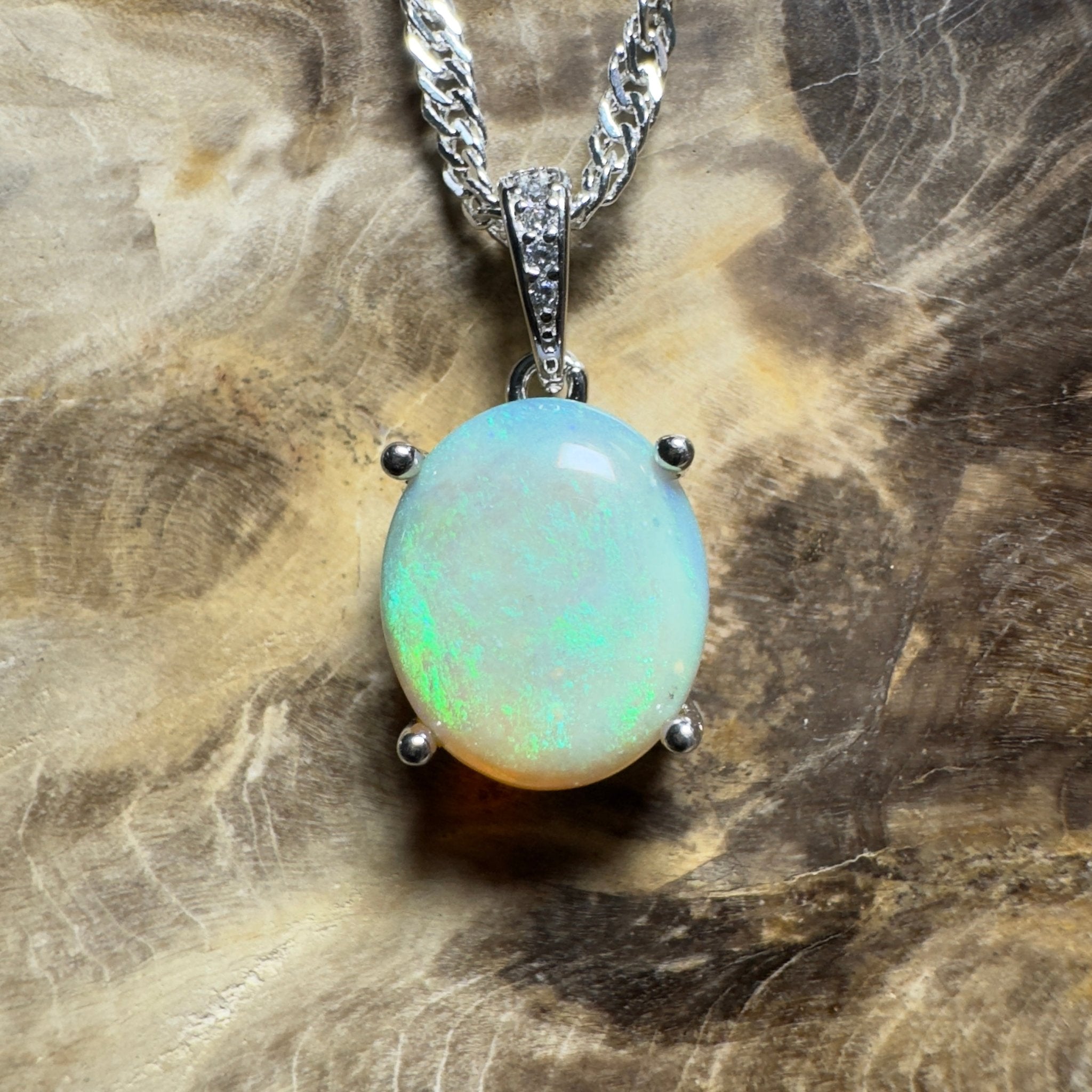 Mintabie Mornings ~ 1.9ct Mintabie Opal 925 Silver Pendant