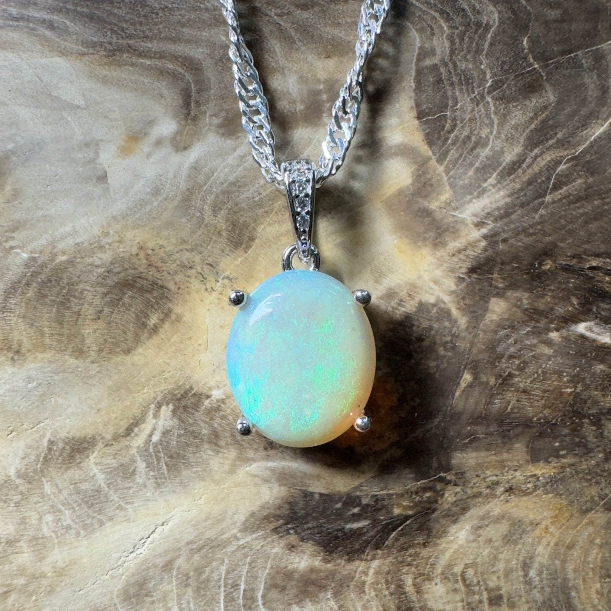 Mintabie Mornings ~ 1.9ct Mintabie Opal 925 Silver Pendant