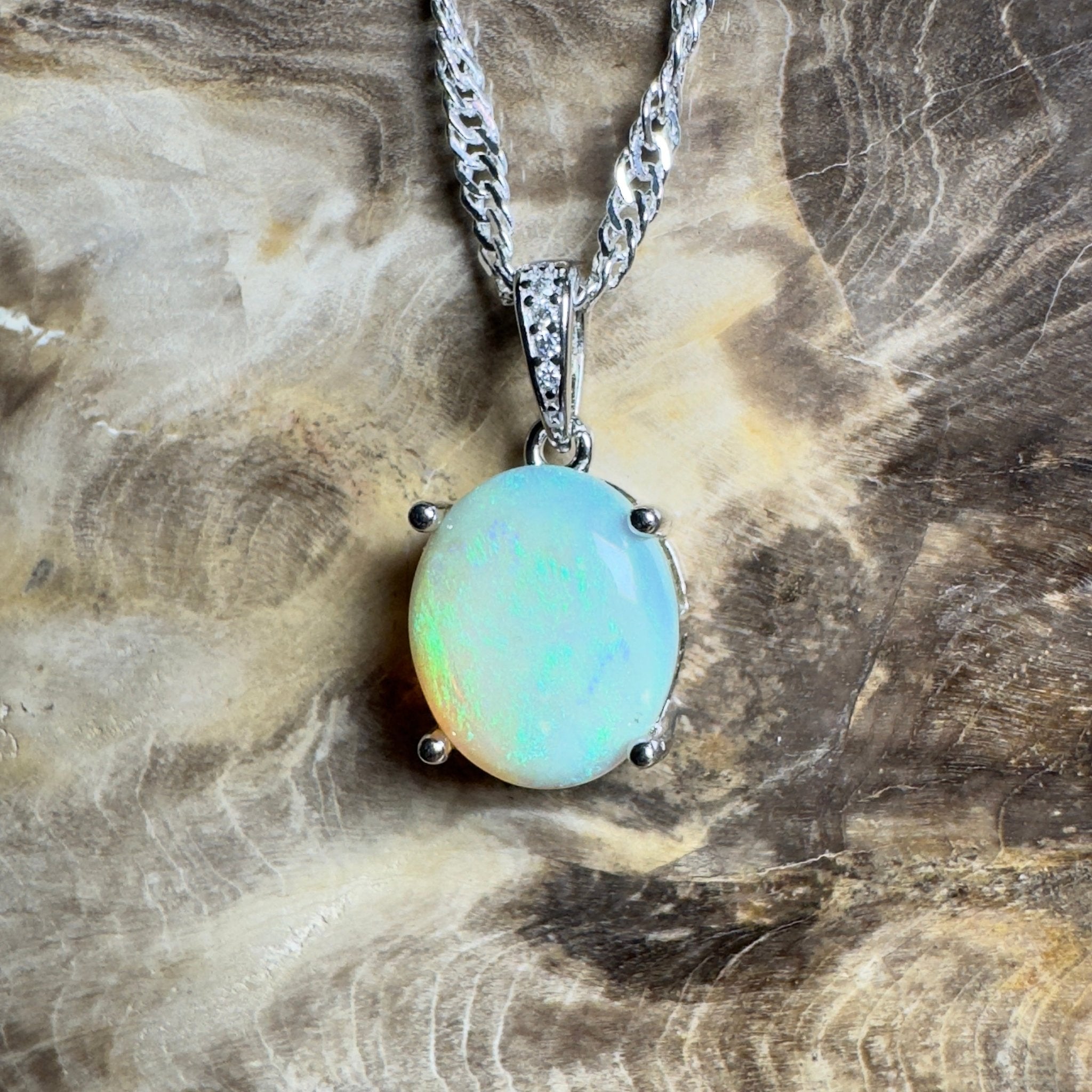 Mintabie Mornings ~ 1.9ct Mintabie Opal 925 Silver Pendant