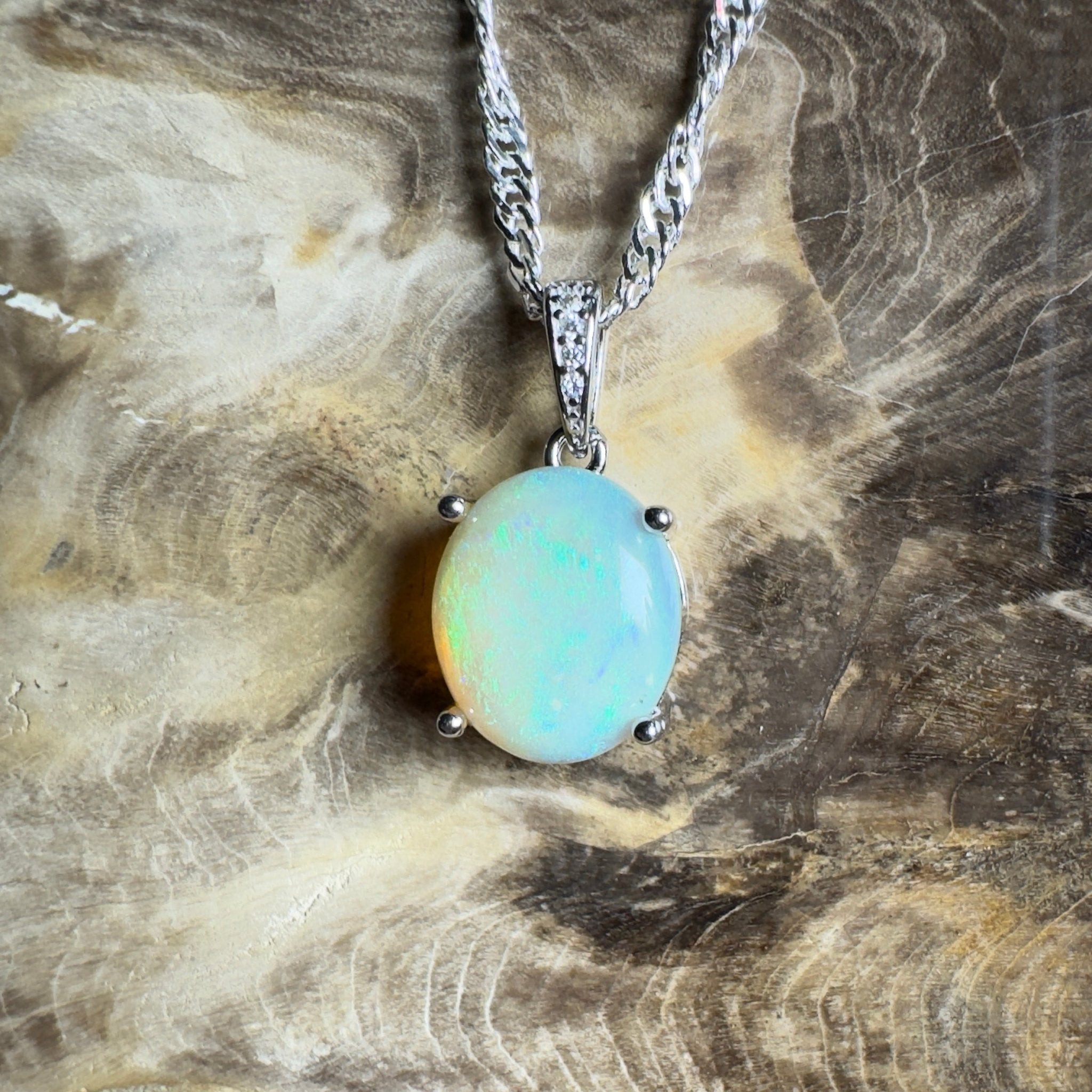 Mintabie Mornings ~ 1.9ct Mintabie Opal 925 Silver Pendant