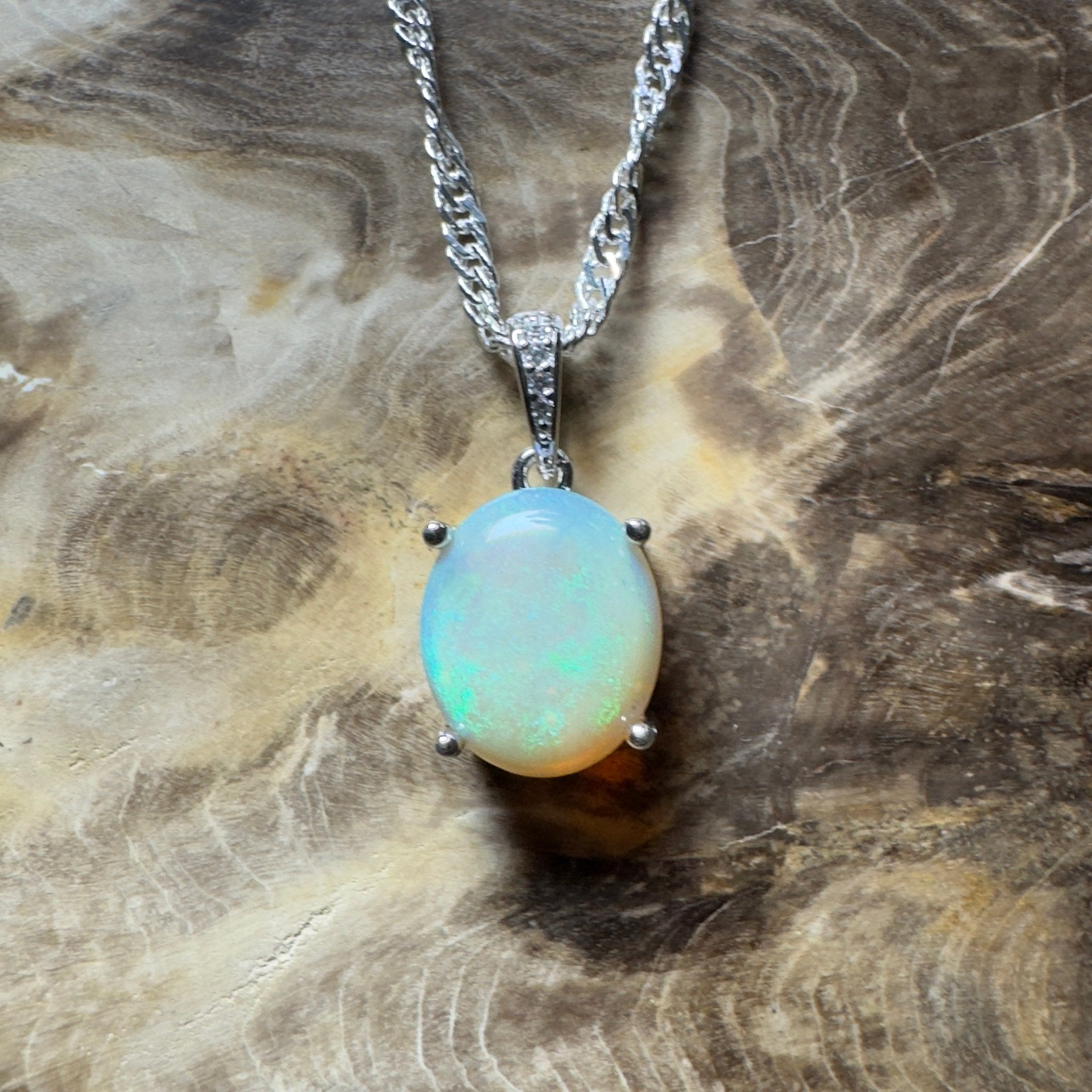 Mintabie Mornings ~ 1.9ct Mintabie Opal 925 Silver Pendant