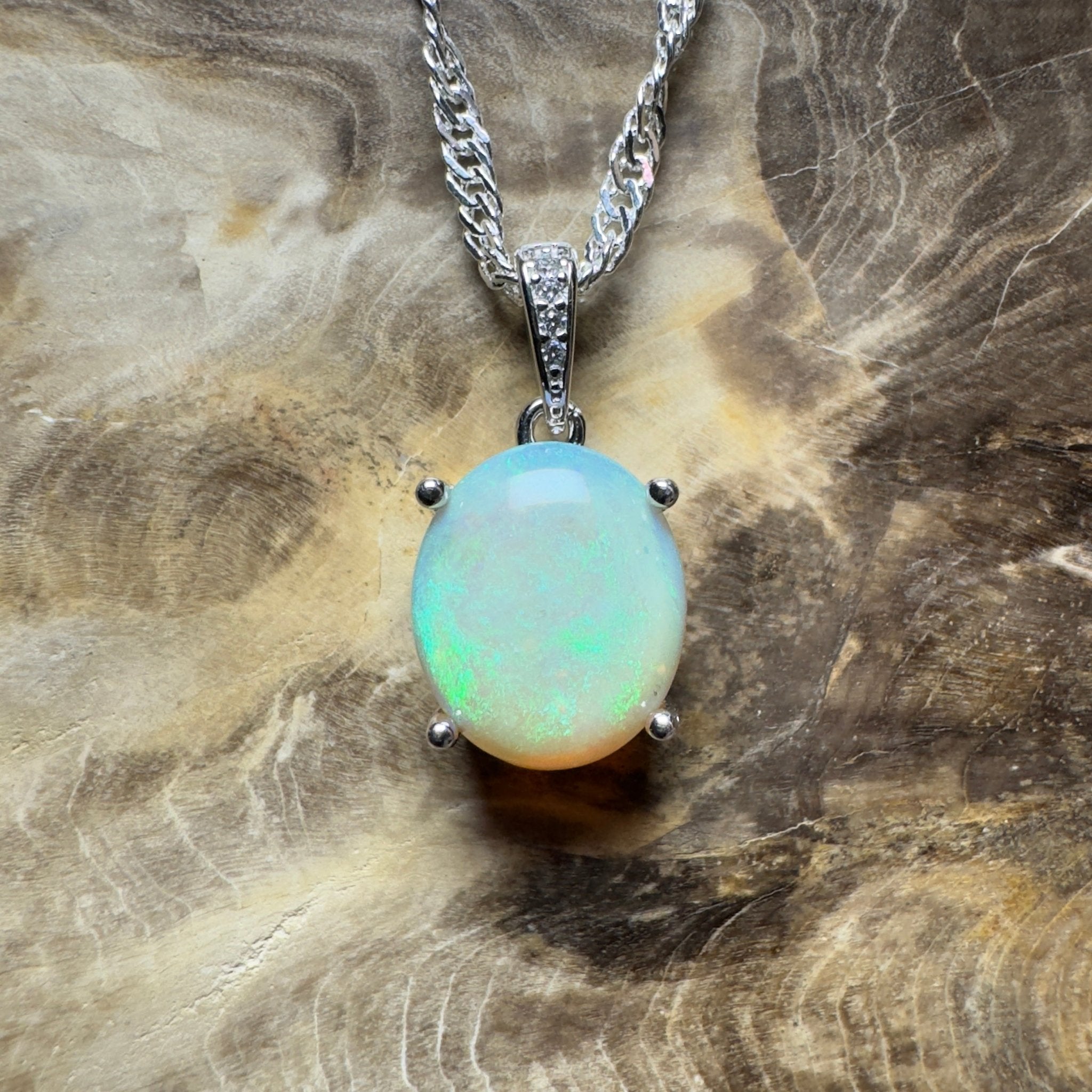 Mintabie Mornings ~ 1.9ct Mintabie Opal 925 Silver Pendant