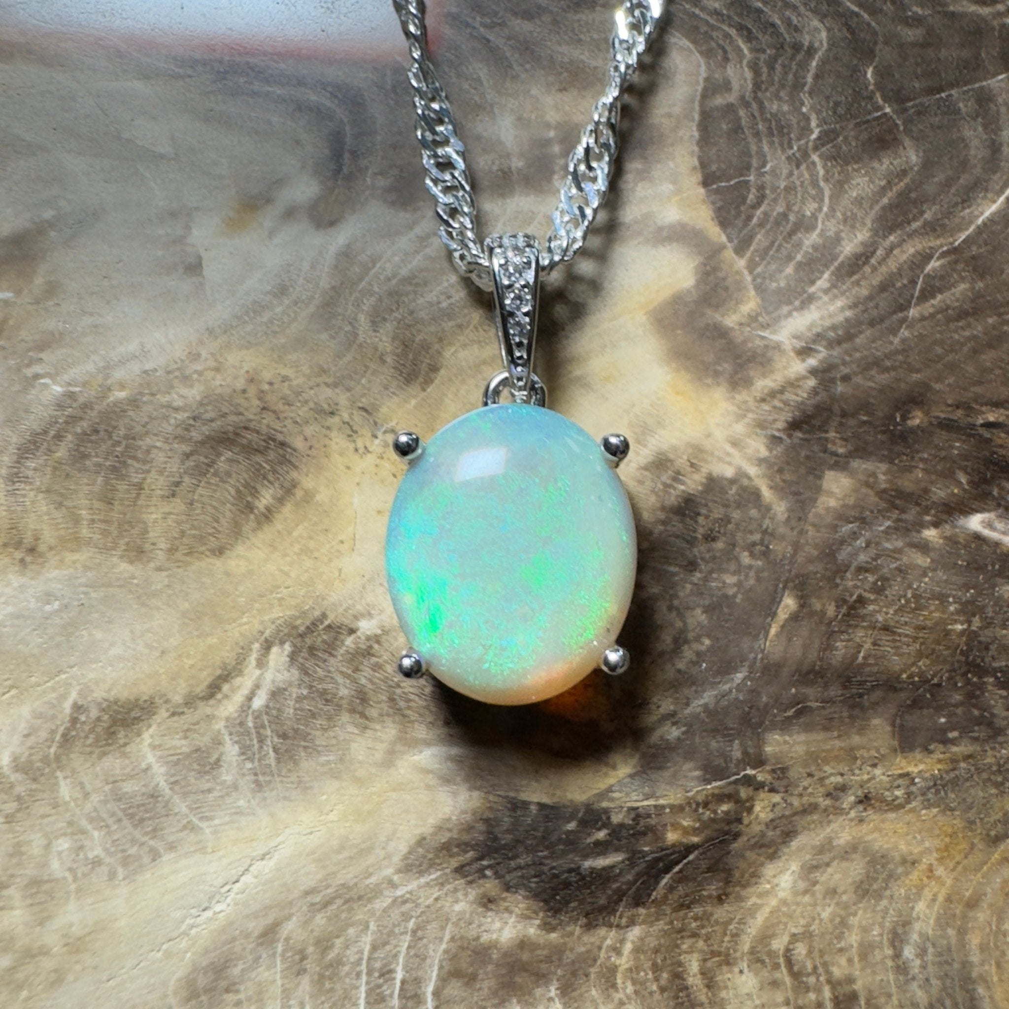 Mintabie Mornings ~ 1.9ct Mintabie Opal 925 Silver Pendant