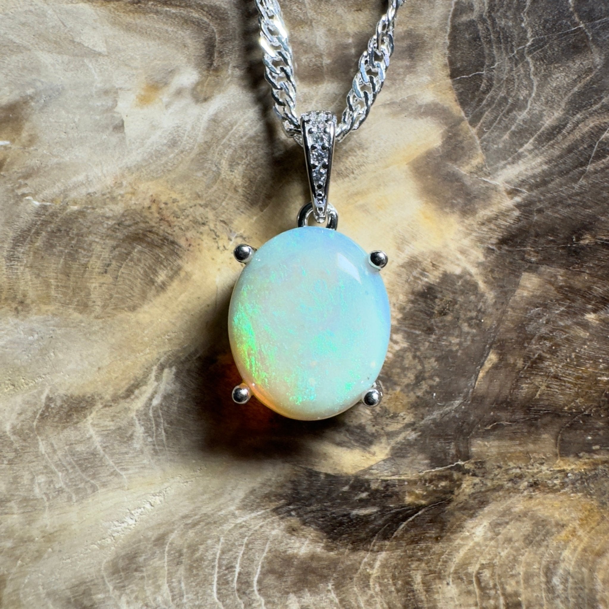 Mintabie Mornings ~ 1.9ct Mintabie Opal 925 Silver Pendant