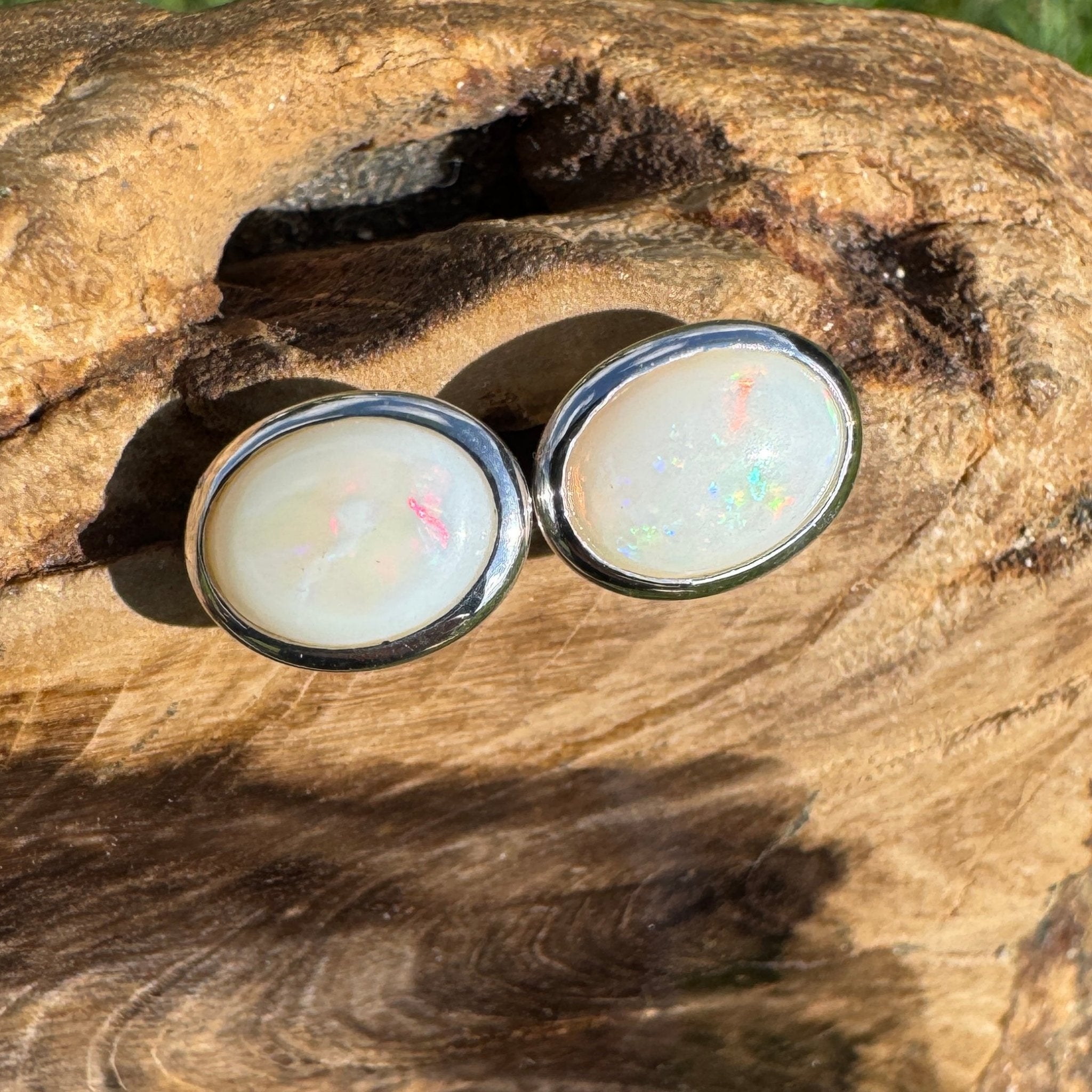 Moon Plains ~ 2ct Coober Pedy Opal Sterling Silver Earrings