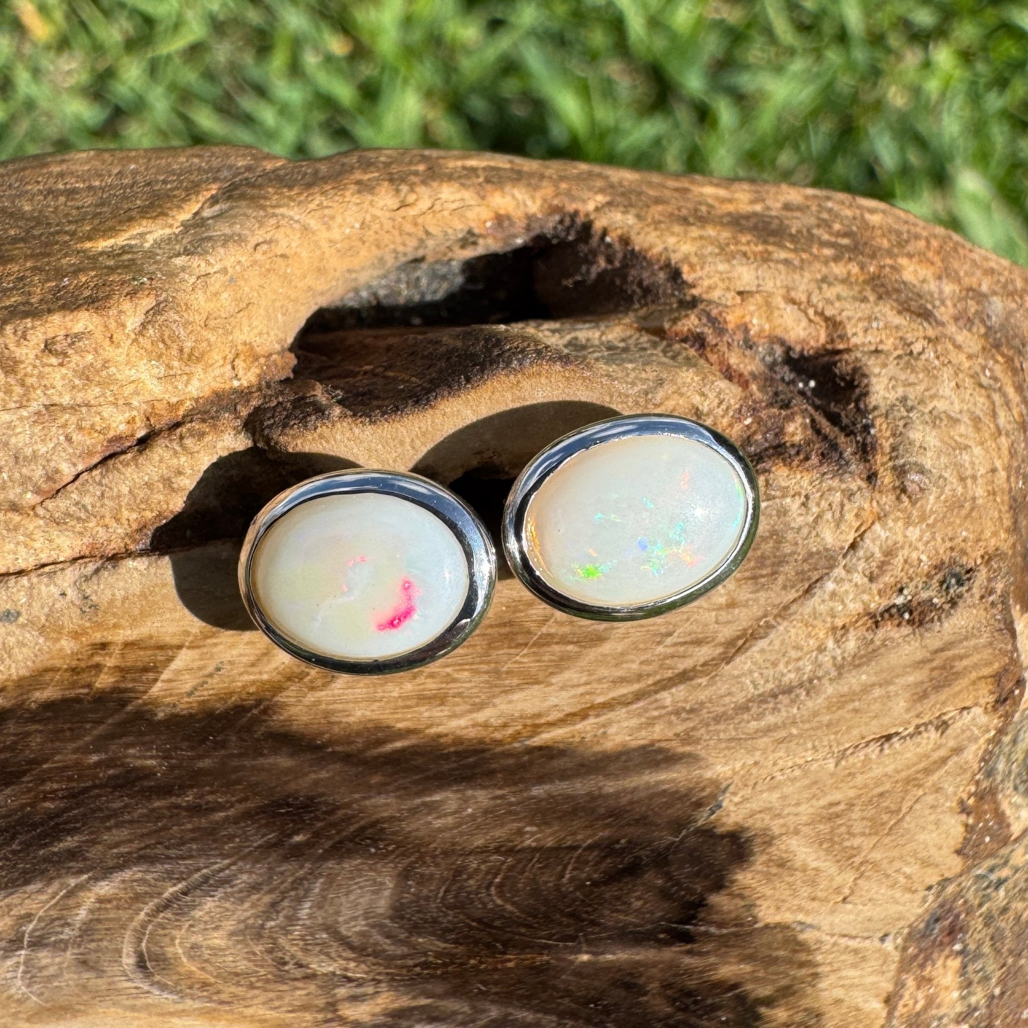 Moon Plains ~ 2ct Coober Pedy Opal Sterling Silver Earrings