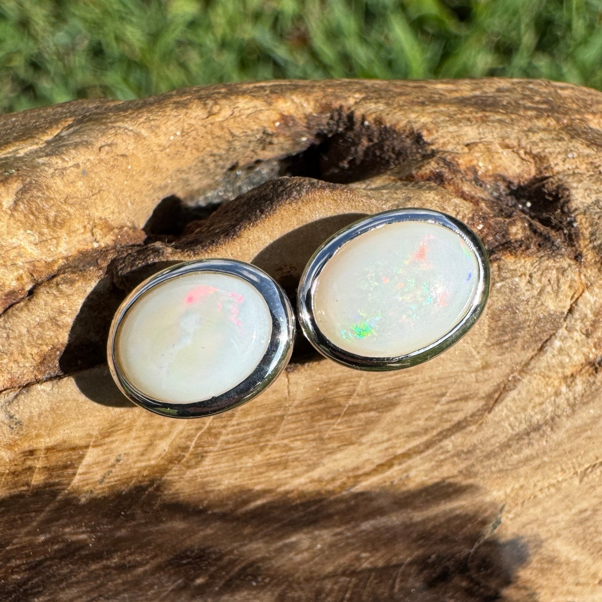 Moon Plains ~ 2ct Coober Pedy Opal Sterling Silver Earrings