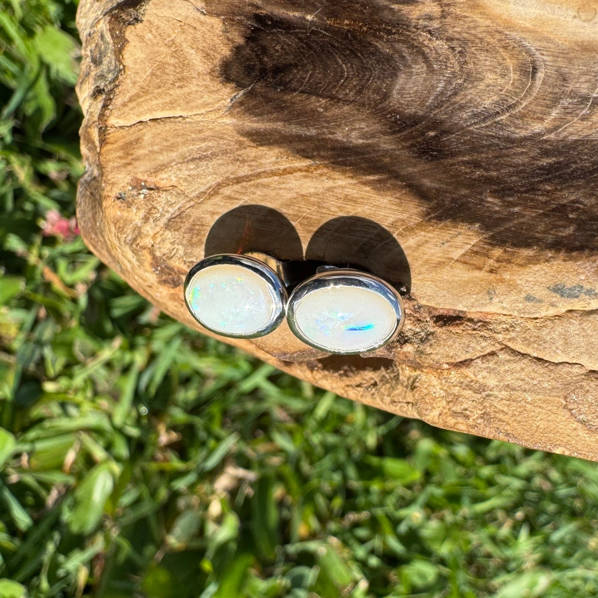 Moon Plains ~ 2ct Coober Pedy Opal Sterling Silver Earrings