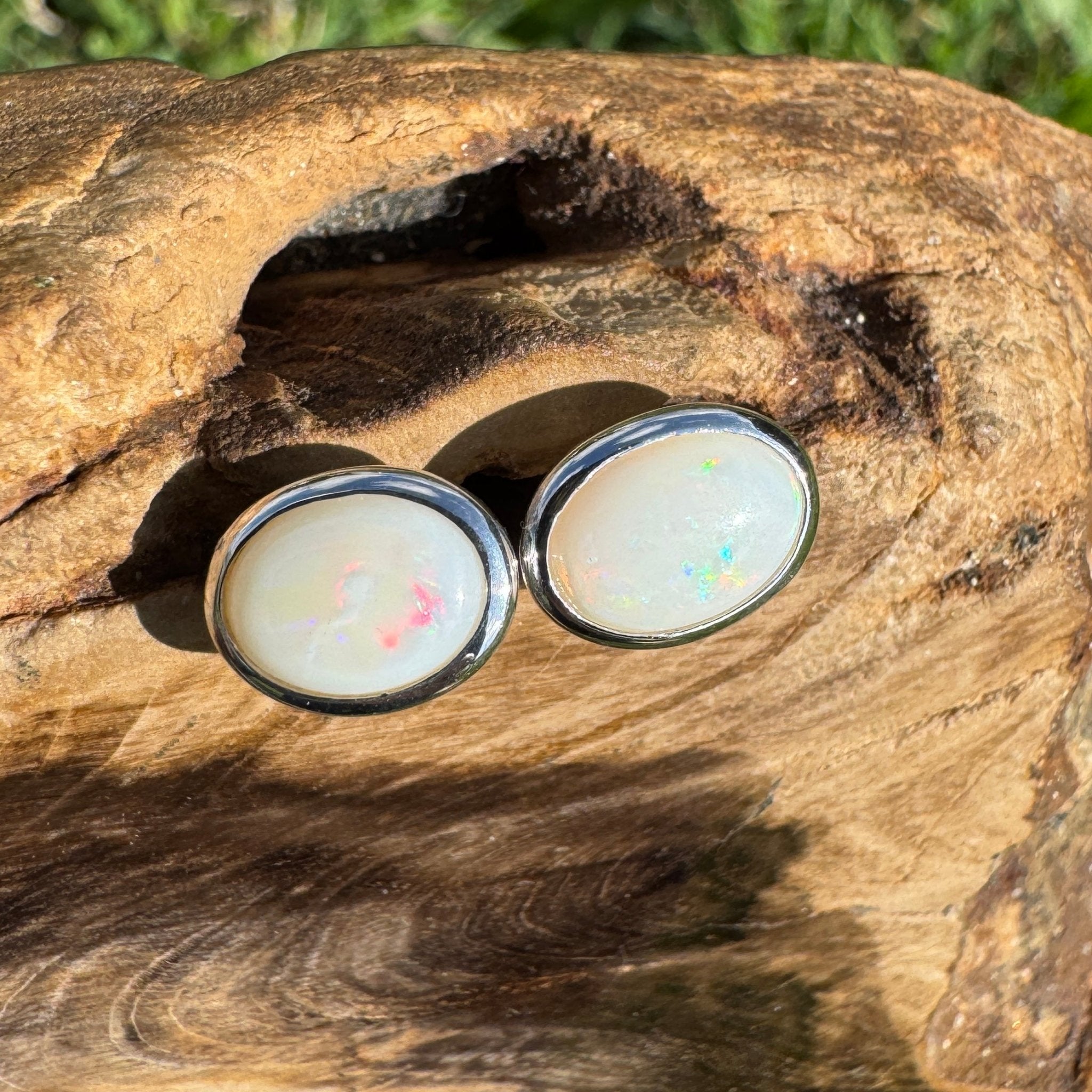 Moon Plains ~ 2ct Coober Pedy Opal Sterling Silver Earrings