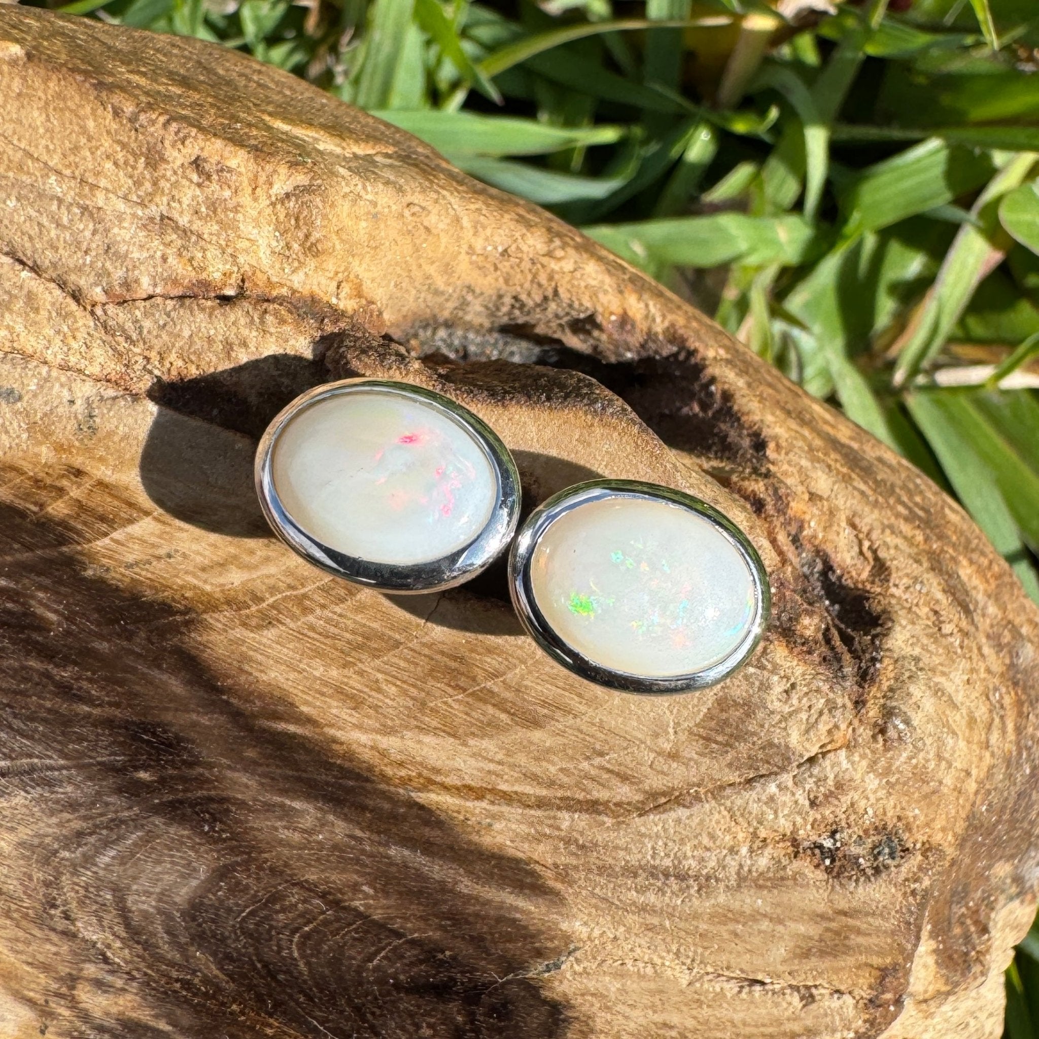 Moon Plains ~ 2ct Coober Pedy Opal Sterling Silver Earrings