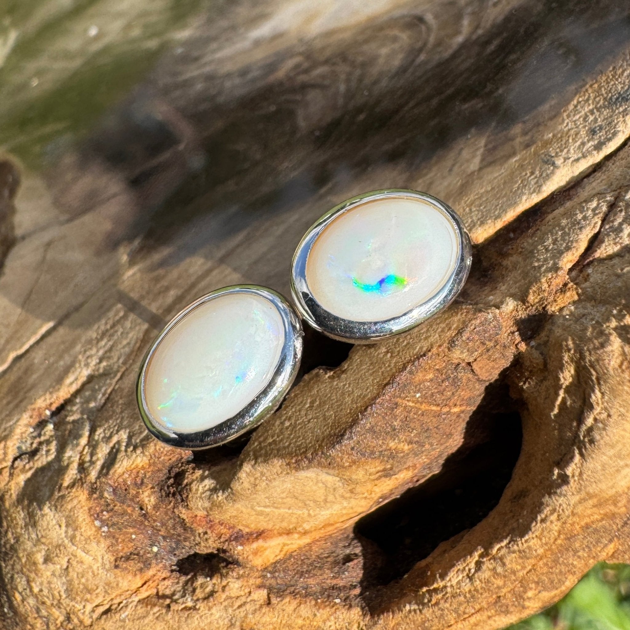 Moon Plains ~ 2ct Coober Pedy Opal Sterling Silver Earrings