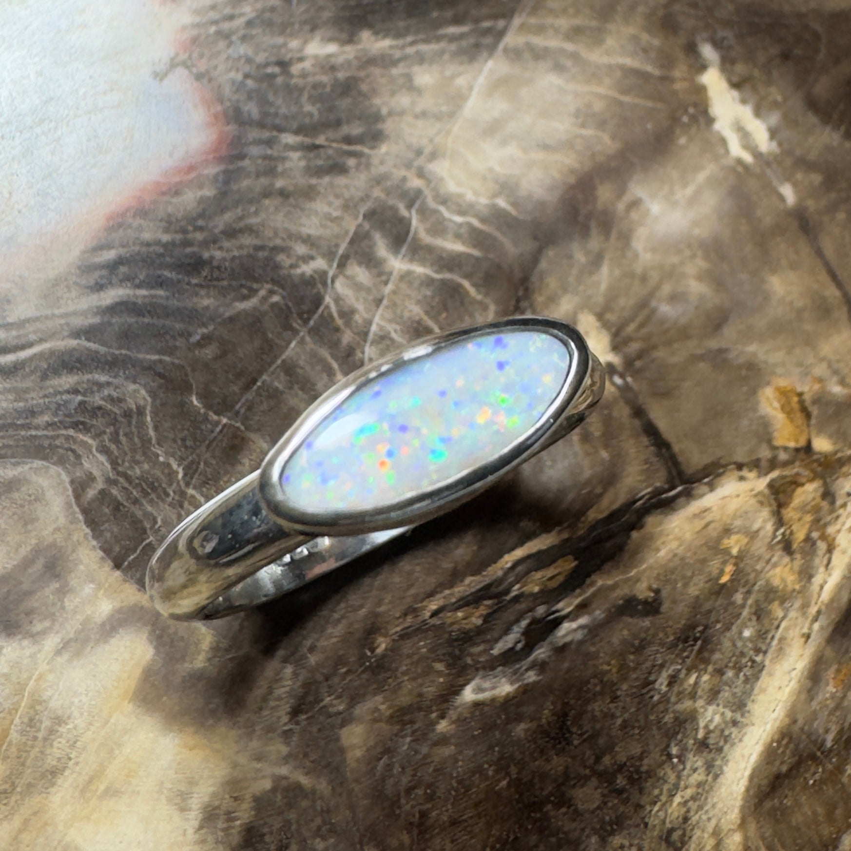 Morning at Montville – 1.4ct Lightning Ridge Solid Opal 925 Sterling Silver Ring