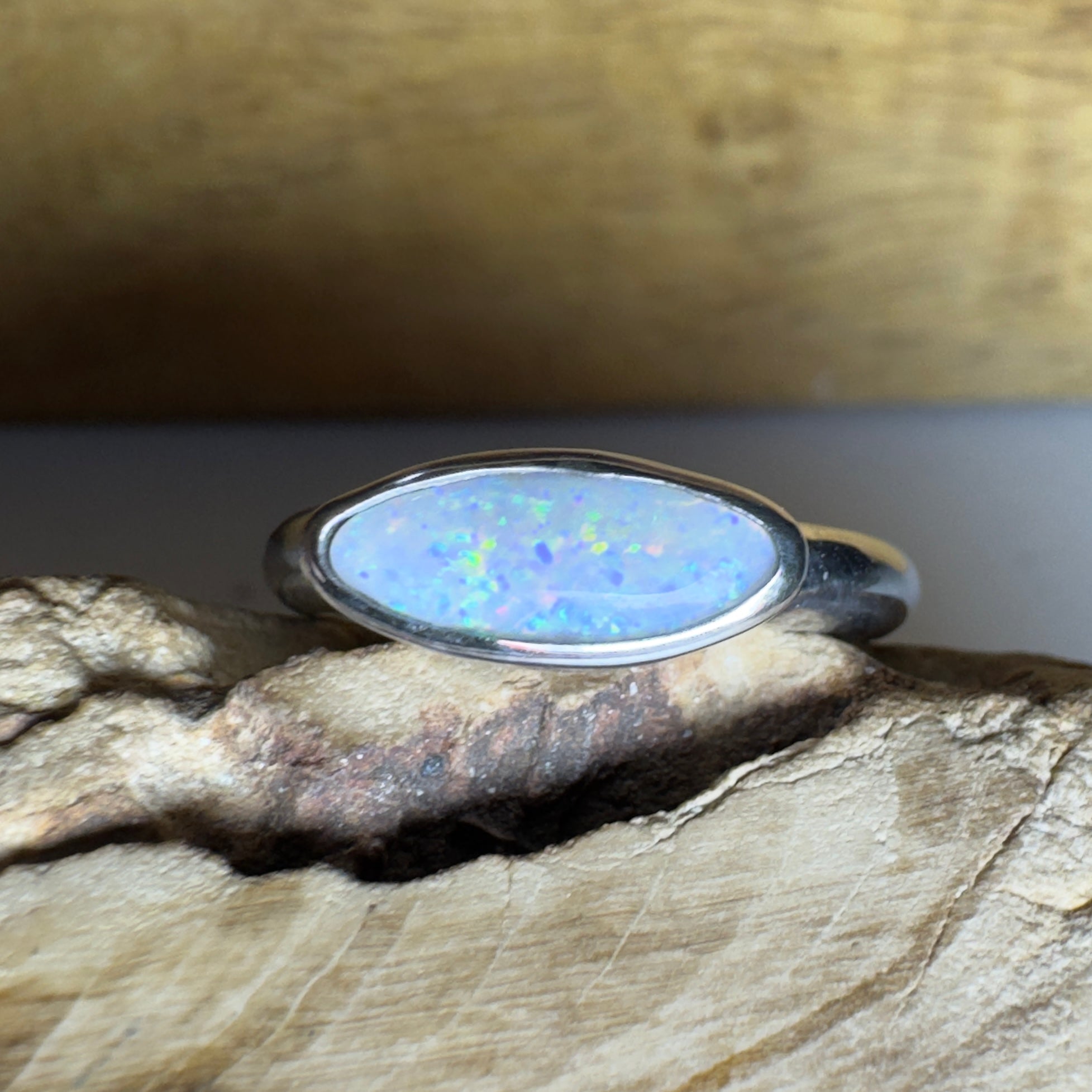 Morning at Montville – 1.4ct Lightning Ridge Solid Opal 925 Sterling Silver Ring