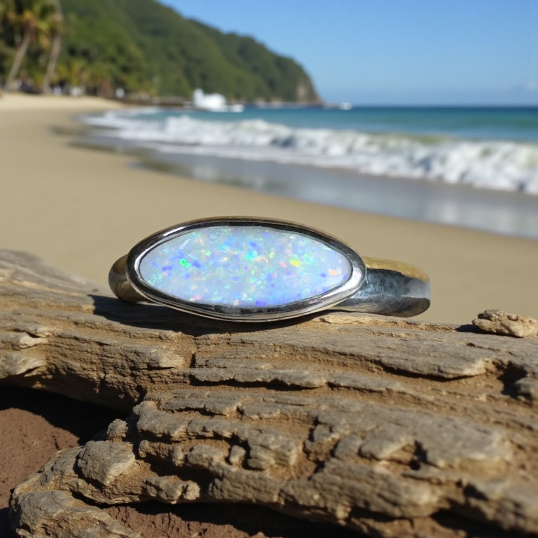 Morning at Montville – 1.4ct Lightning Ridge Solid Opal 925 Sterling Silver Ring