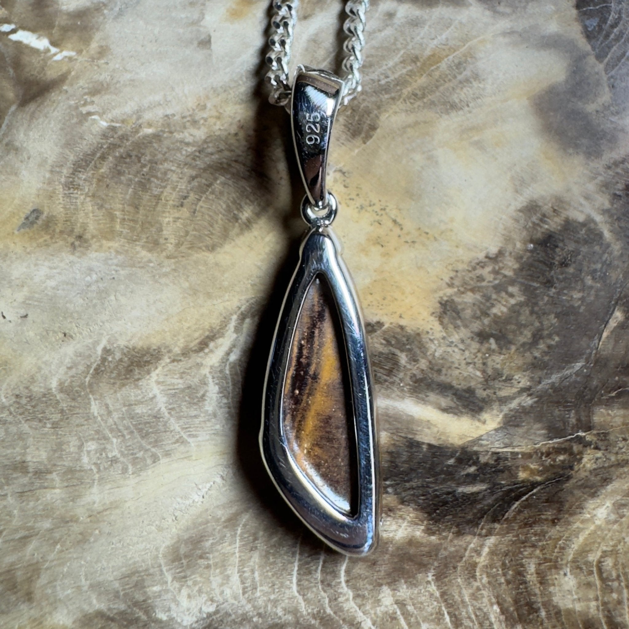 Mount Buffalo Blaze ~ Queensland Boulder Opal 925 Sterling Silver Pendant Necklace