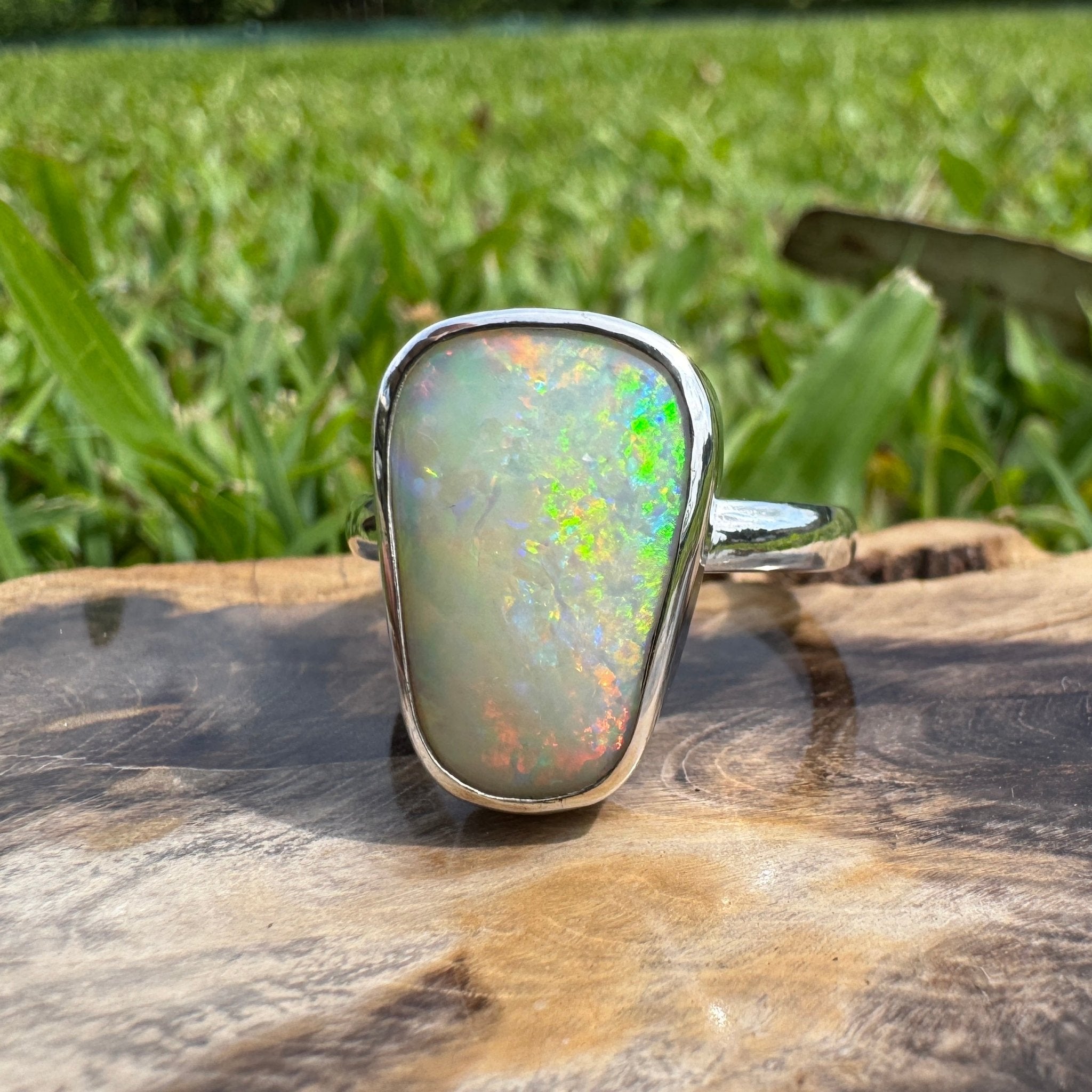 Murchison Rise ~ 6.5ct Solid Coober Pedy Opal 925 Silver Ring