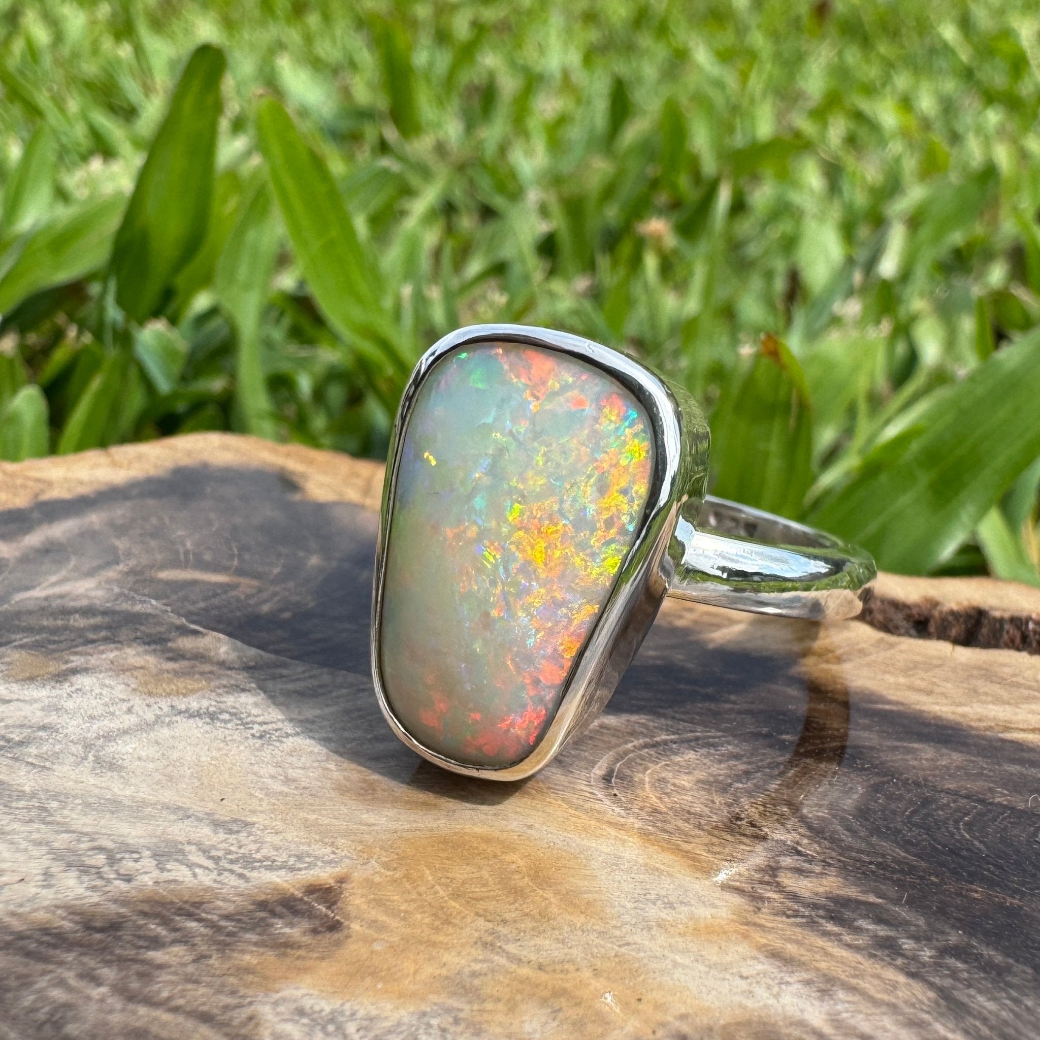 Murchison Rise ~ 6.5ct Solid Coober Pedy Opal 925 Silver Ring