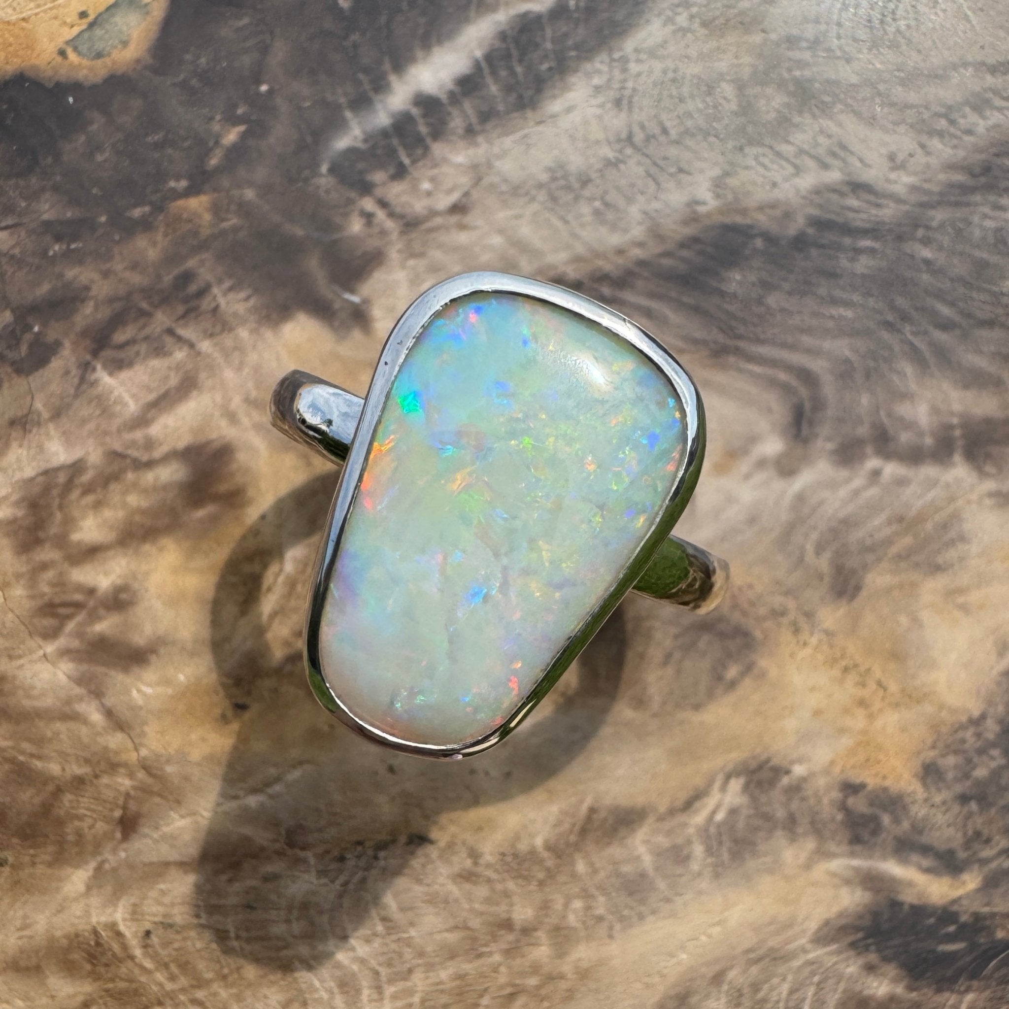 Murchison Rise ~ 6.5ct Solid Coober Pedy Opal 925 Silver Ring