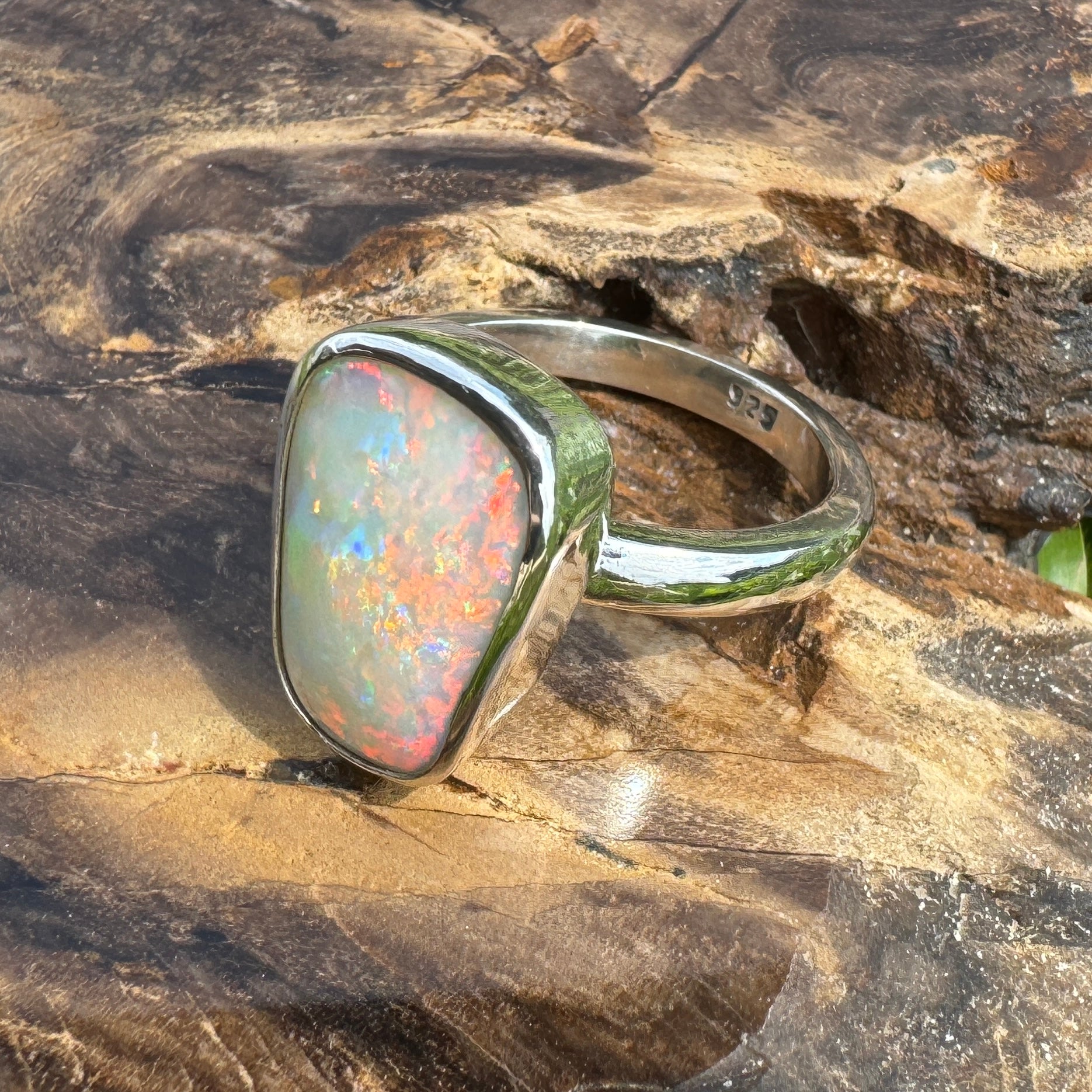 Murchison Rise ~ 6.5ct Solid Coober Pedy Opal 925 Silver Ring