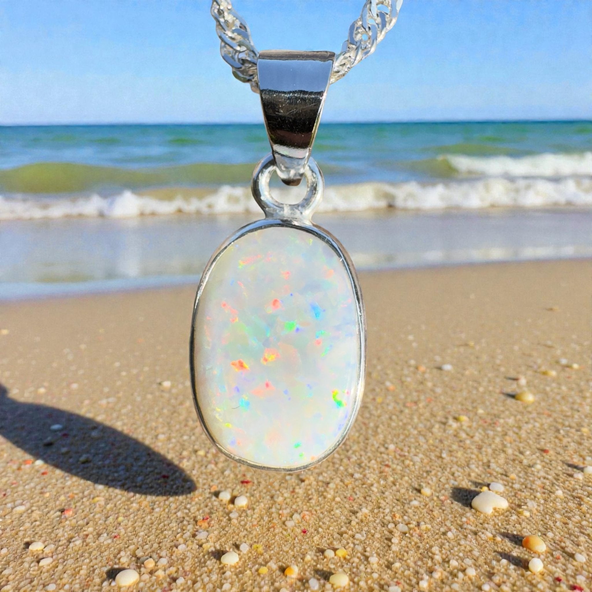 Murchison Star Flare – 2.9ct Coober Pedy Opal Pendant