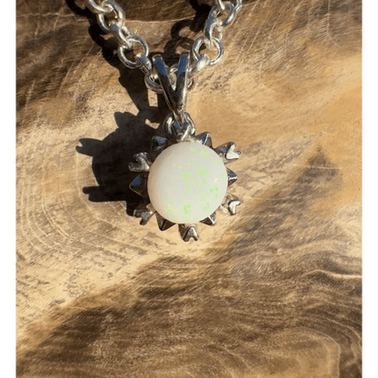 'Mystic Rain' ~ Handcrafted 1.1ct Solid Coober Pedy Opal 925 Sterling Silver Pendant Necklace