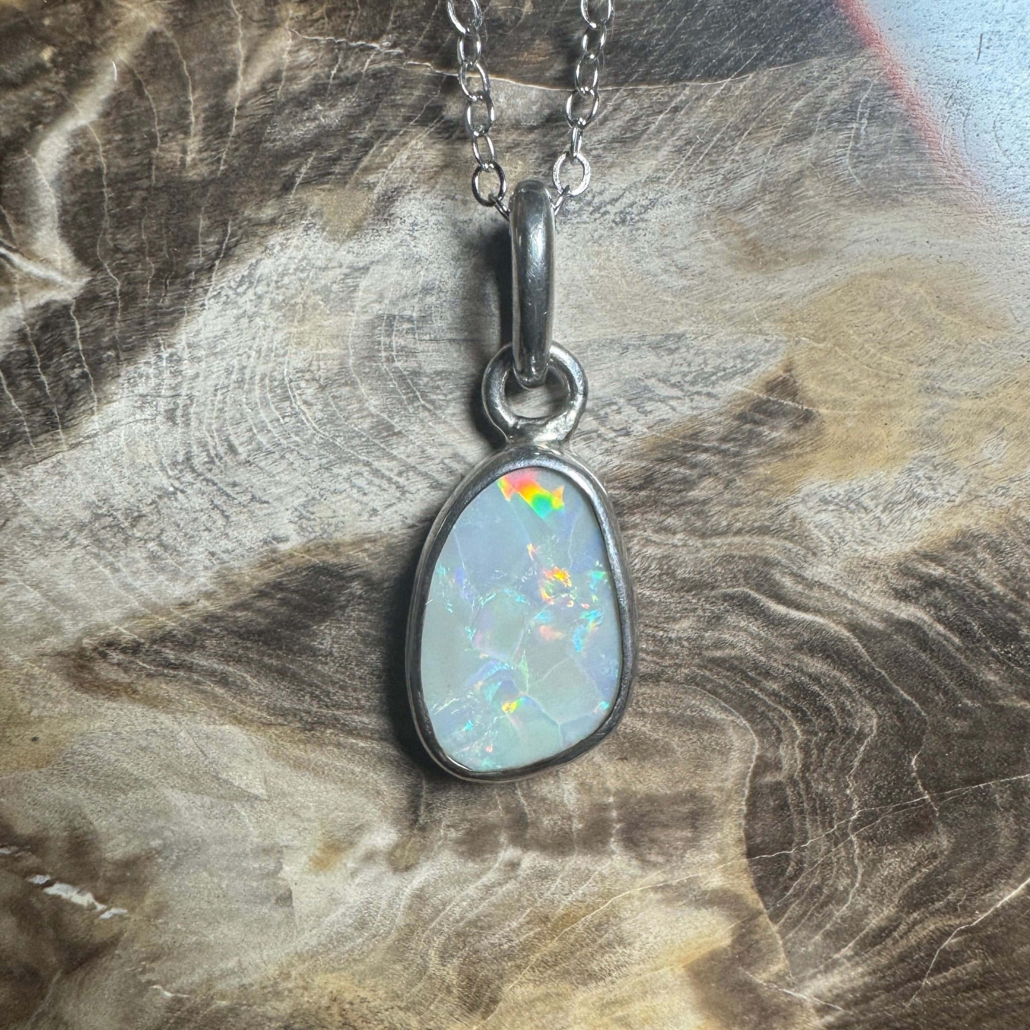 Narran Creek Shine ~ 1.5ct Lightning Ridge Opal 925 Silver Pendant